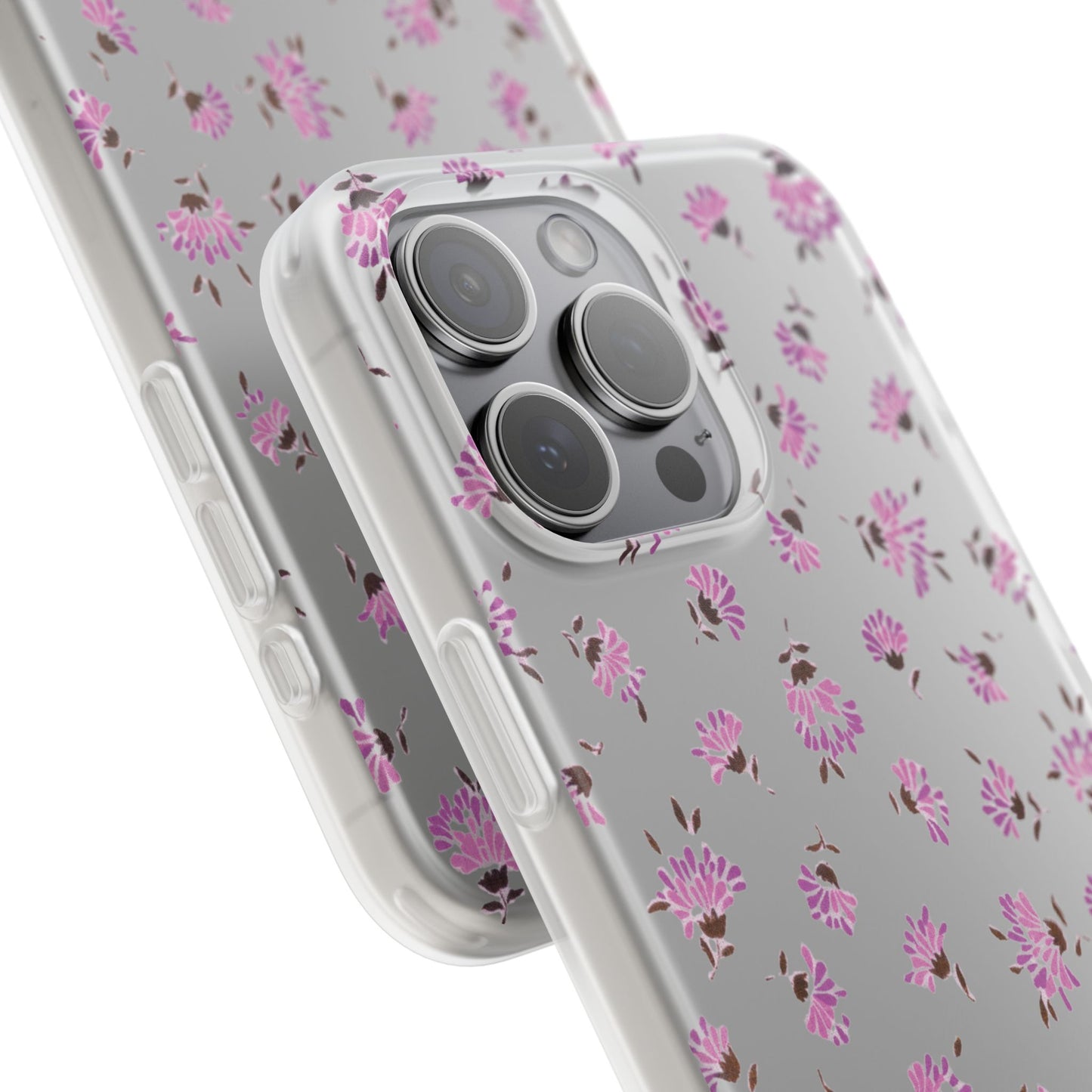 Floral Flexible Phone Case - Flower Pattern, Cute Gift for Her, Stylish Accessory, Spring Vibe, Lightweight Protective Cover- iPhone, Samsung, Gift Packaging - MahaCase