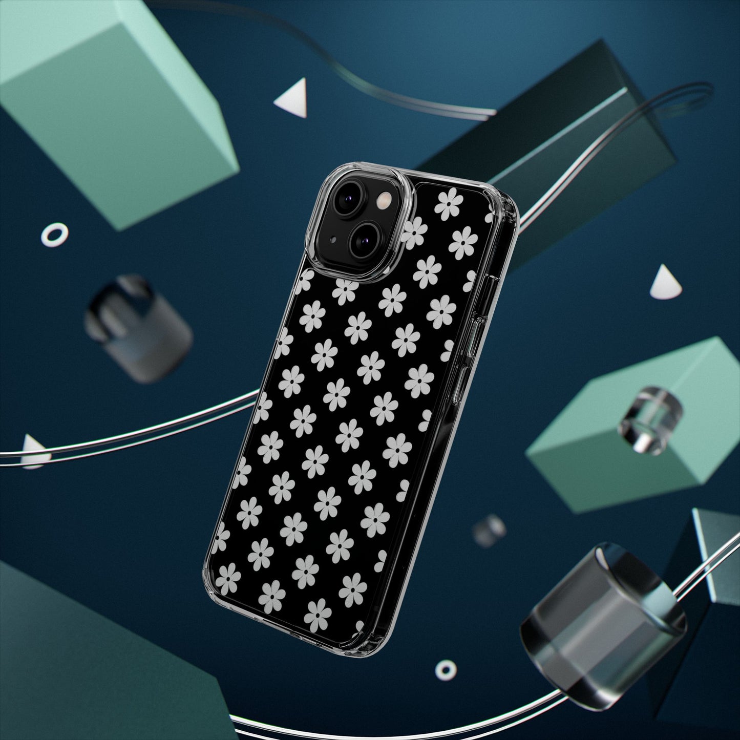 White Floral #222 Clear Cases - MahaCase