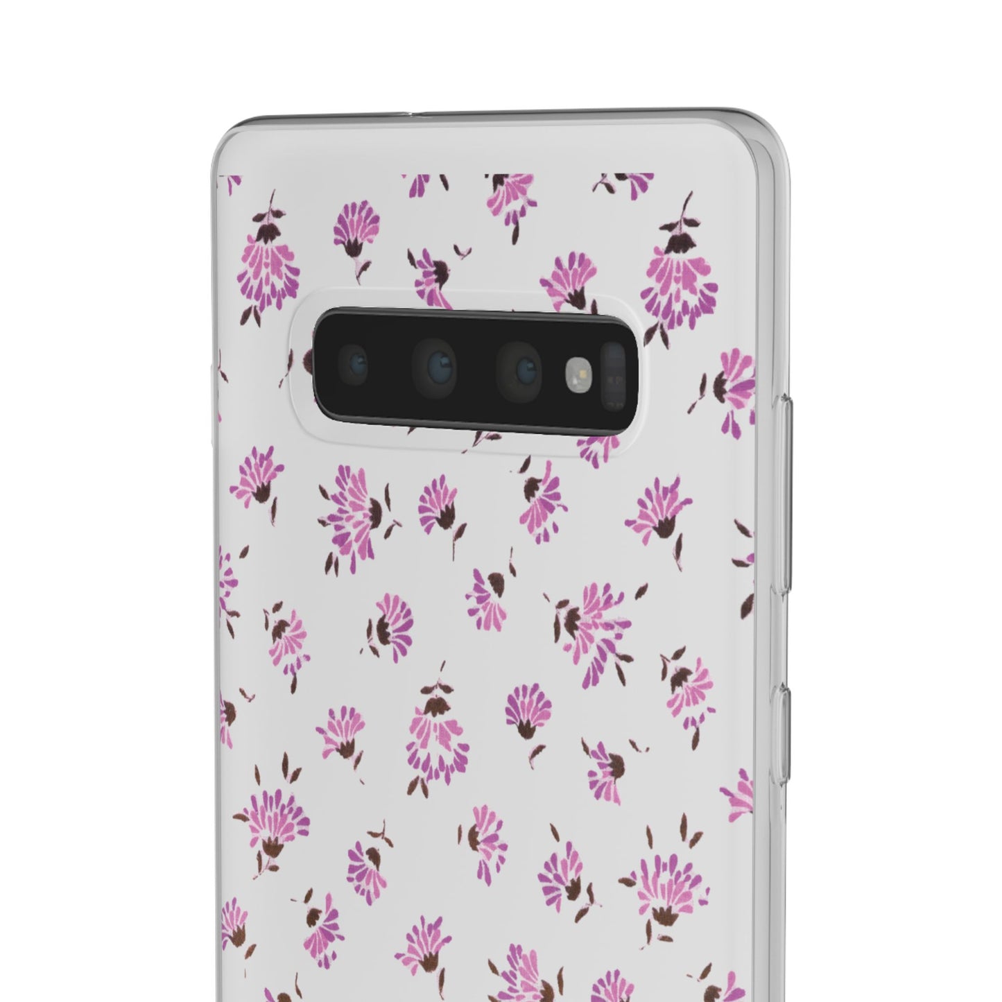 Floral Flexible Phone Case - Flower Pattern, Cute Gift for Her, Stylish Accessory, Spring Vibe, Lightweight Protective Cover- iPhone, Samsung, Gift Packaging - MahaCase