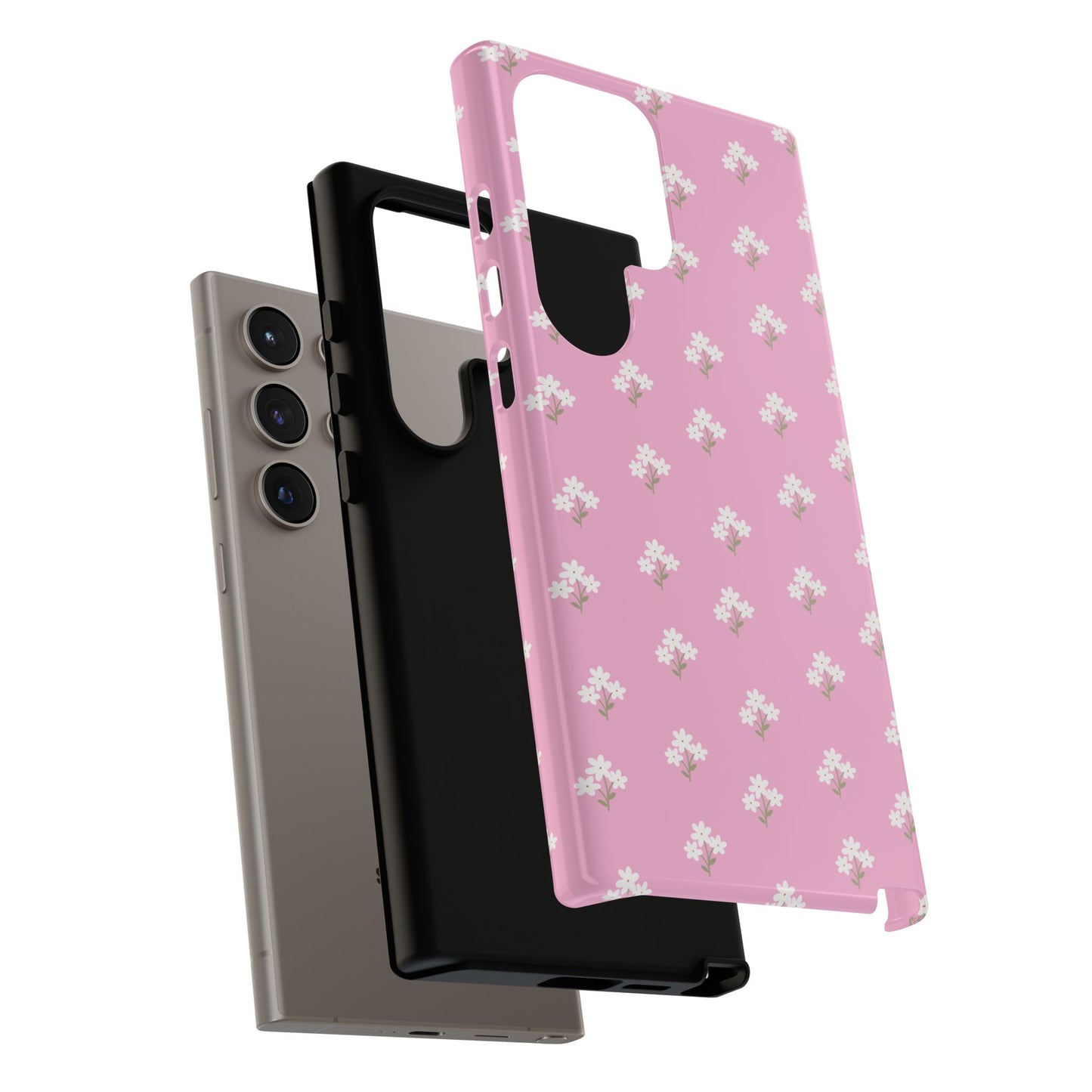 Floral Tough Phone Case - Pink Blossom Design - iPhone Samsung Galaxy Google Pixel - MahaCase