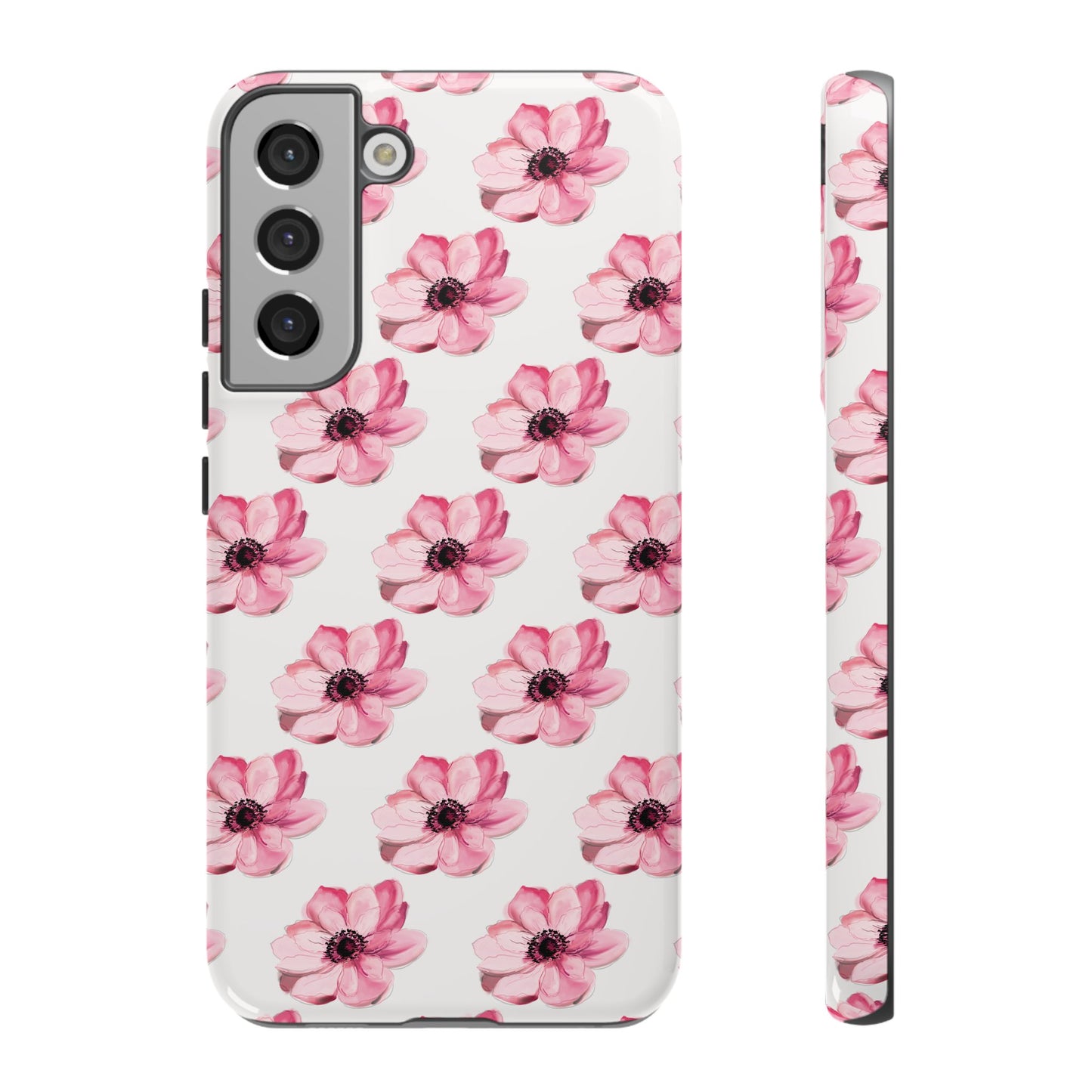 Floral Tough Phone Case - Stylish Protection with Pink Flowers - iPhone Samsung Galaxy Google Pixel - MahaCase