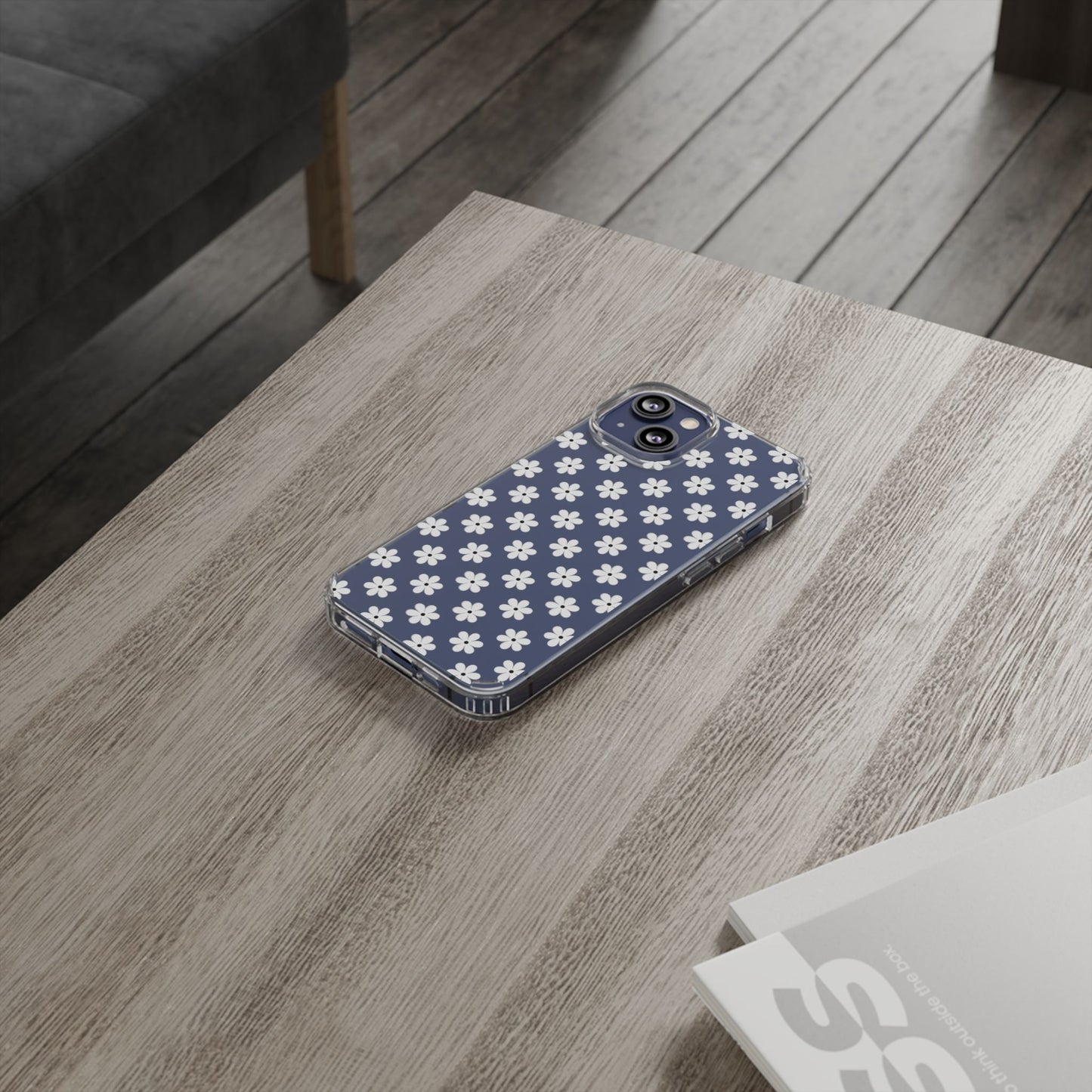 White Floral #222 Clear Cases - MahaCase