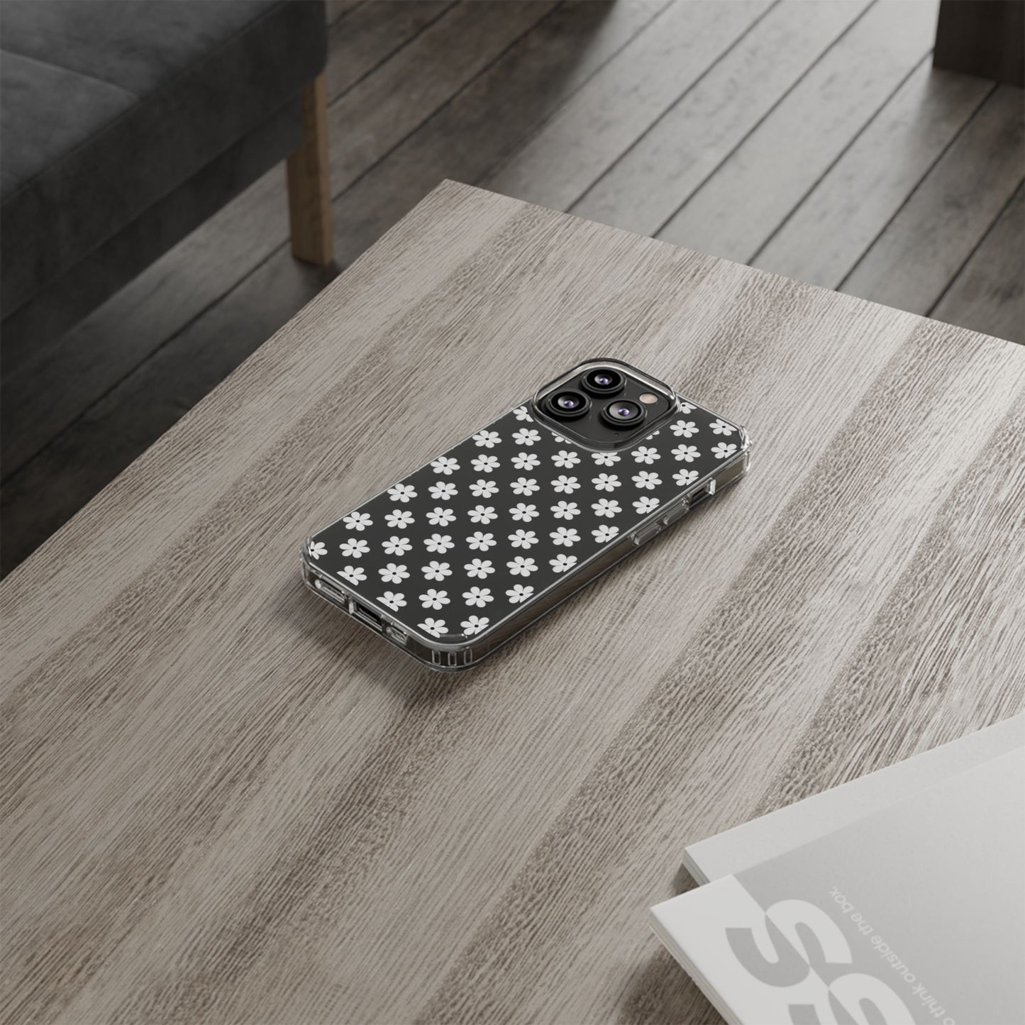White Floral #222 Clear Cases - MahaCase
