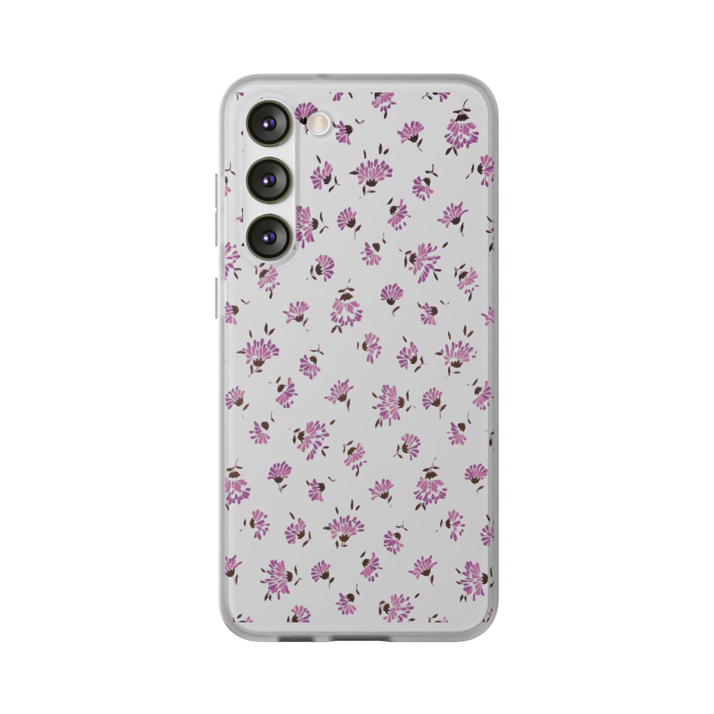 Floral Flexible Phone Case - Flower Pattern, Cute Gift for Her, Stylish Accessory, Spring Vibe, Lightweight Protective Cover- iPhone, Samsung, Gift Packaging - MahaCase