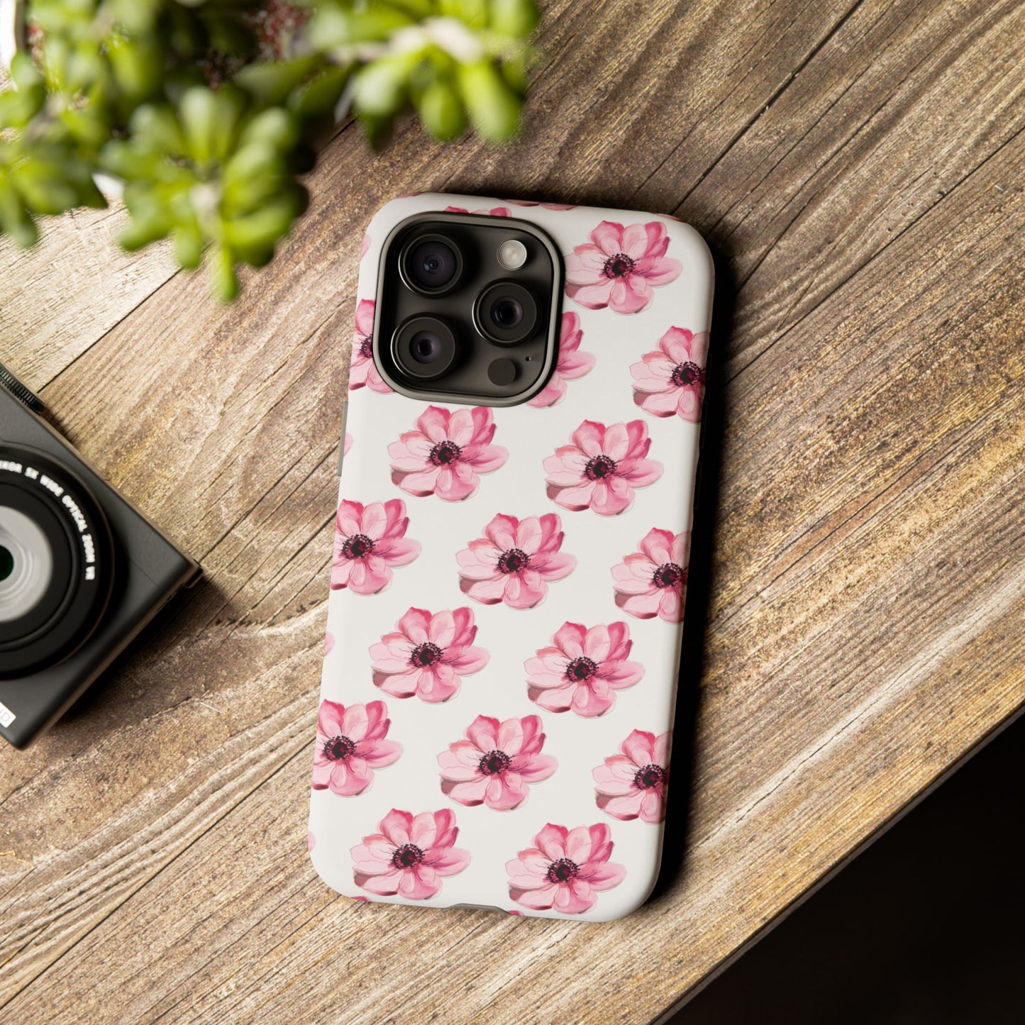 Floral Tough Phone Case - Stylish Protection with Pink Flowers - iPhone Samsung Galaxy Google Pixel - MahaCase