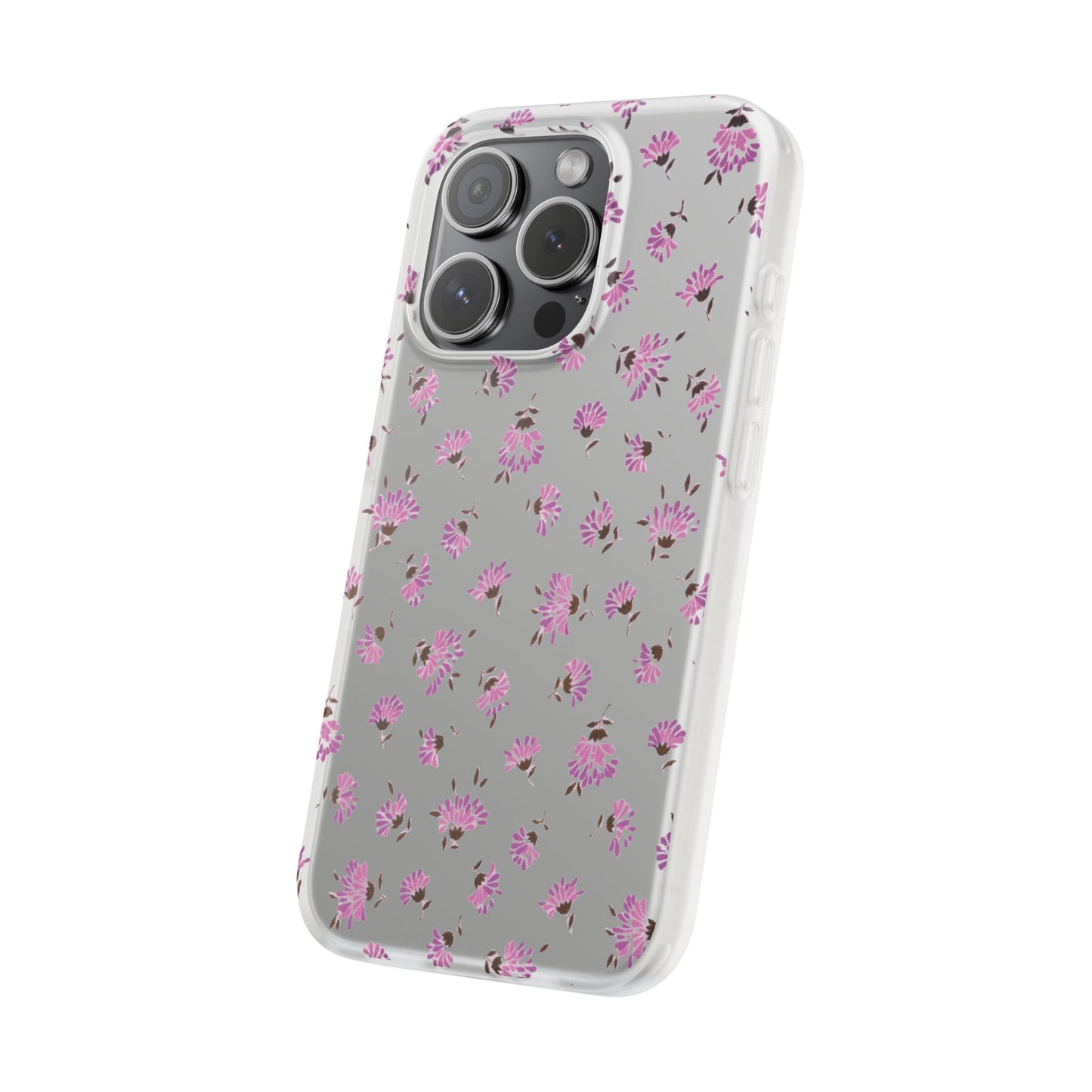 Floral Flexible Phone Case - Flower Pattern, Cute Gift for Her, Stylish Accessory, Spring Vibe, Lightweight Protective Cover- iPhone, Samsung, Gift Packaging - MahaCase