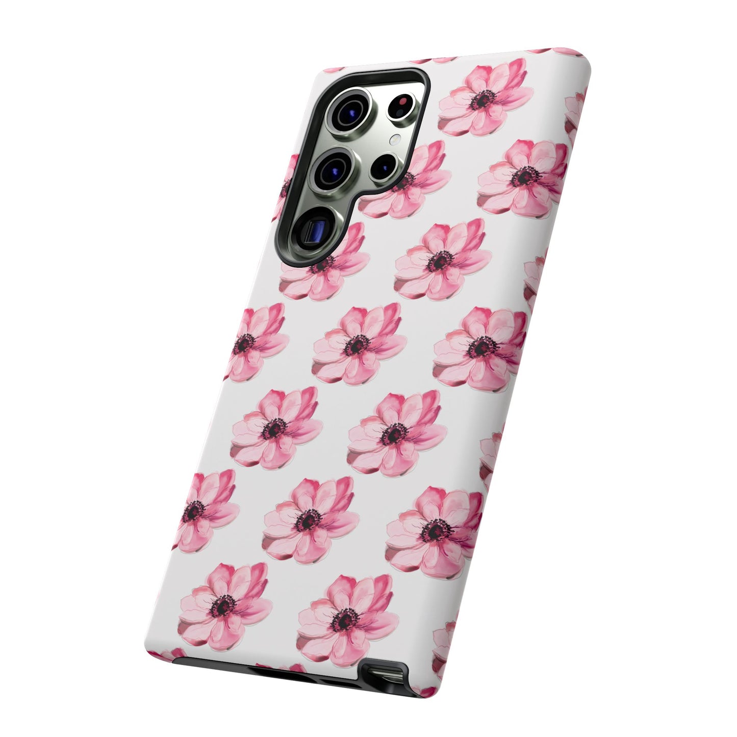 Floral Tough Phone Case - Stylish Protection with Pink Flowers - iPhone Samsung Galaxy Google Pixel - MahaCase