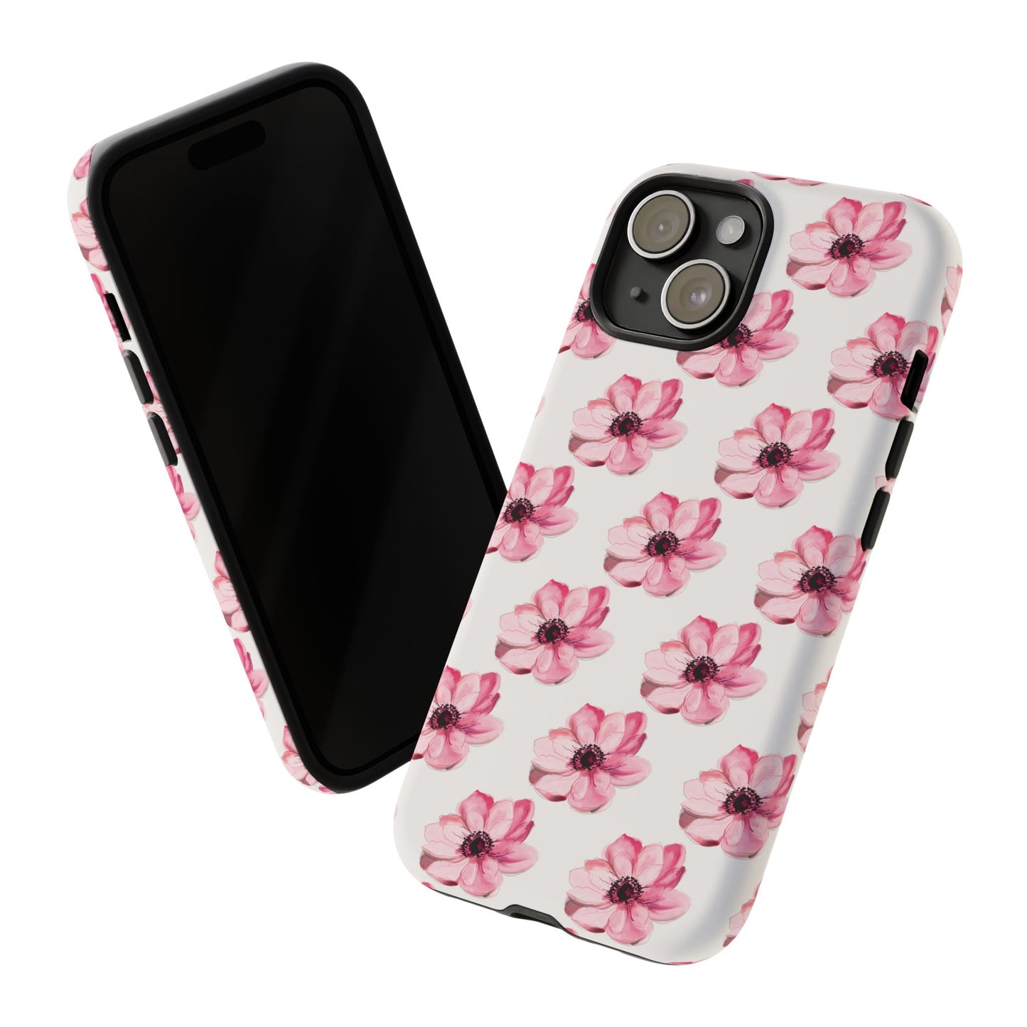 Floral Tough Phone Case - Stylish Protection with Pink Flowers - iPhone Samsung Galaxy Google Pixel - MahaCase
