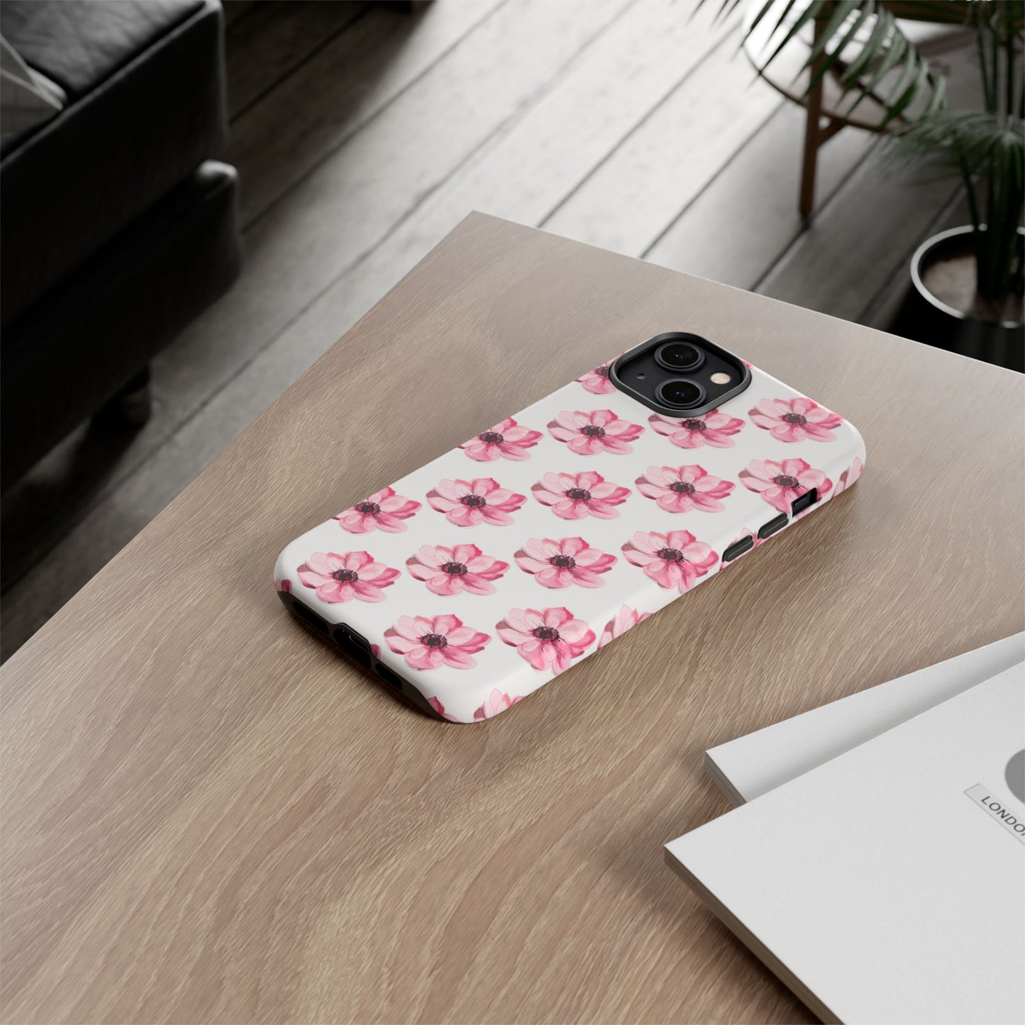 Floral Tough Phone Case - Stylish Protection with Pink Flowers - iPhone Samsung Galaxy Google Pixel - MahaCase