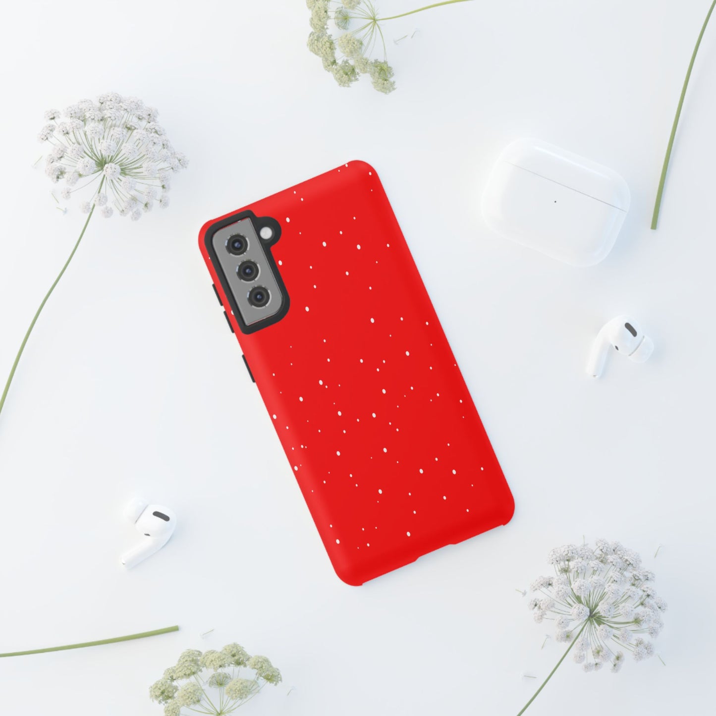 Snowy Red - Tough Cases iPhone Samsung Google Pixel - MahaCase