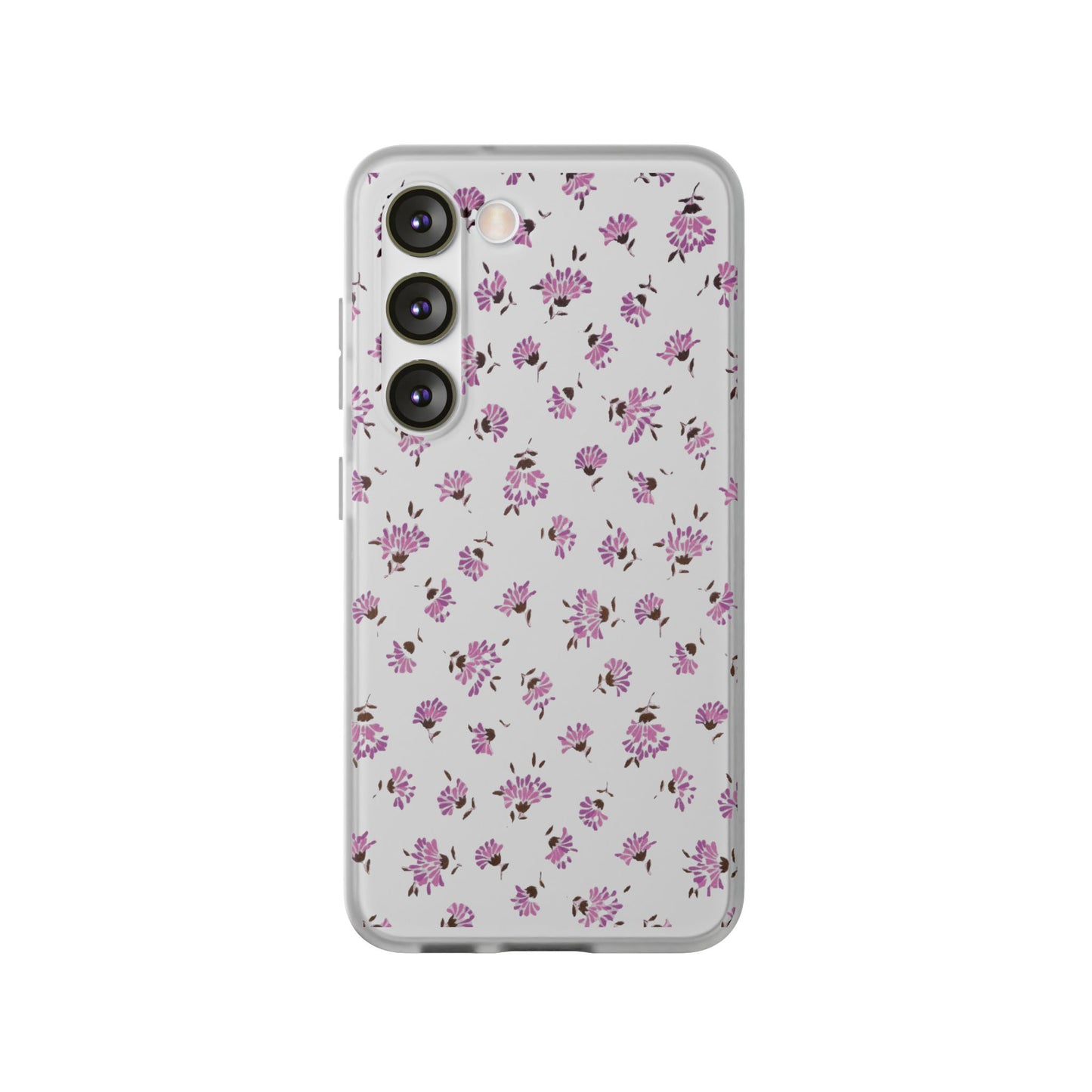 Floral Flexible Phone Case - Flower Pattern, Cute Gift for Her, Stylish Accessory, Spring Vibe, Lightweight Protective Cover- iPhone, Samsung, Gift Packaging - MahaCase