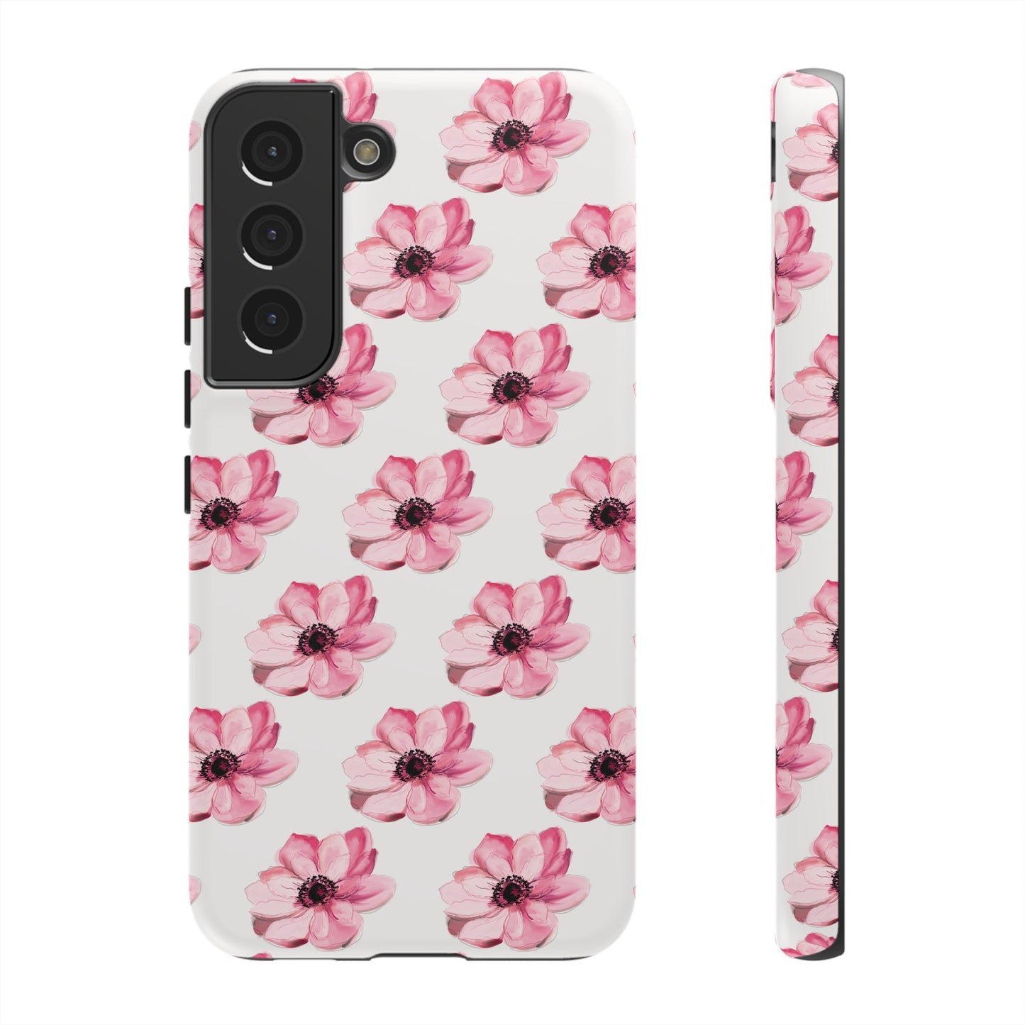 Floral Tough Phone Case - Stylish Protection with Pink Flowers - iPhone Samsung Galaxy Google Pixel - MahaCase