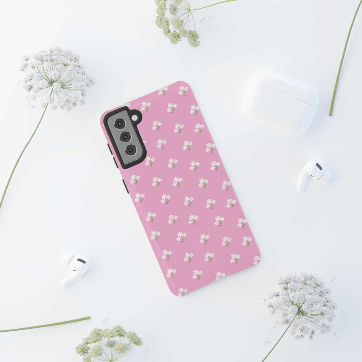 Floral Tough Phone Case - Pink Blossom Design - iPhone Samsung Galaxy Google Pixel - MahaCase