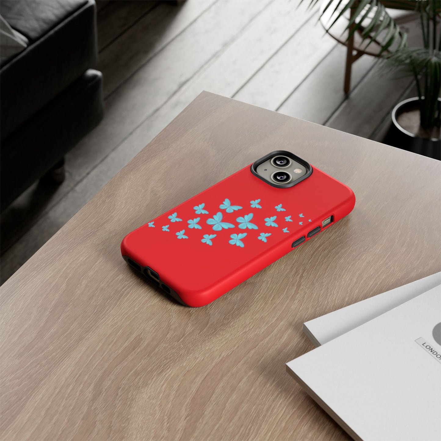 Butterflies in Red - Tough Cases iPhone Samsung Google Pixel - MahaCase