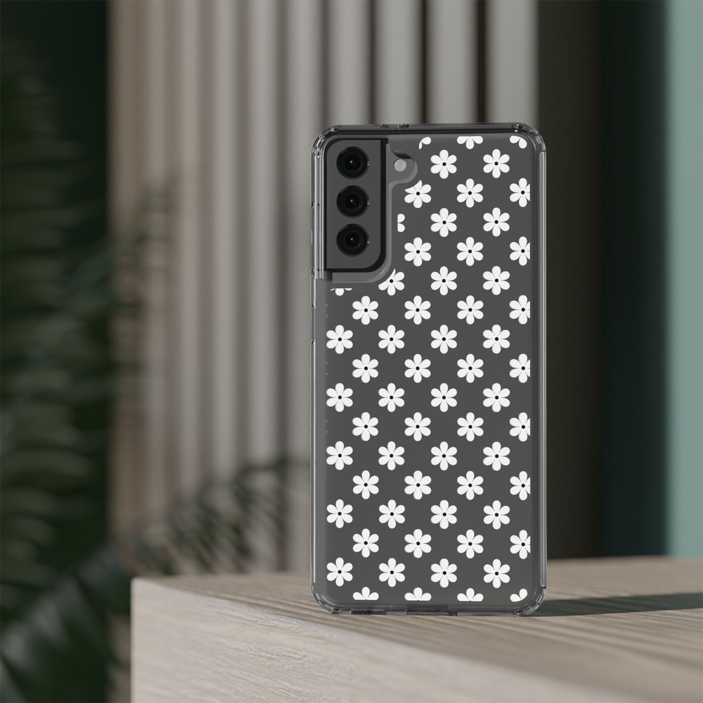 White Floral #222 Clear Cases - MahaCase