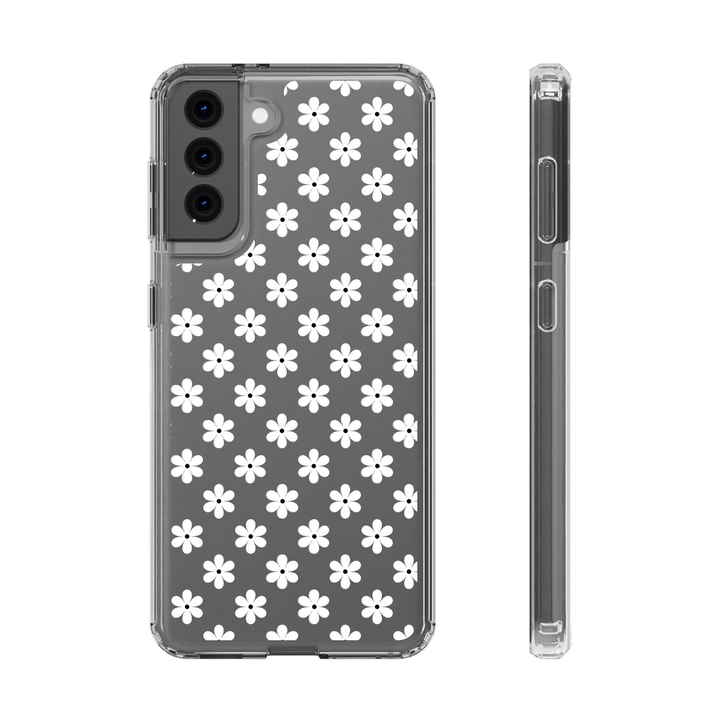 White Floral #222 Clear Cases - MahaCase
