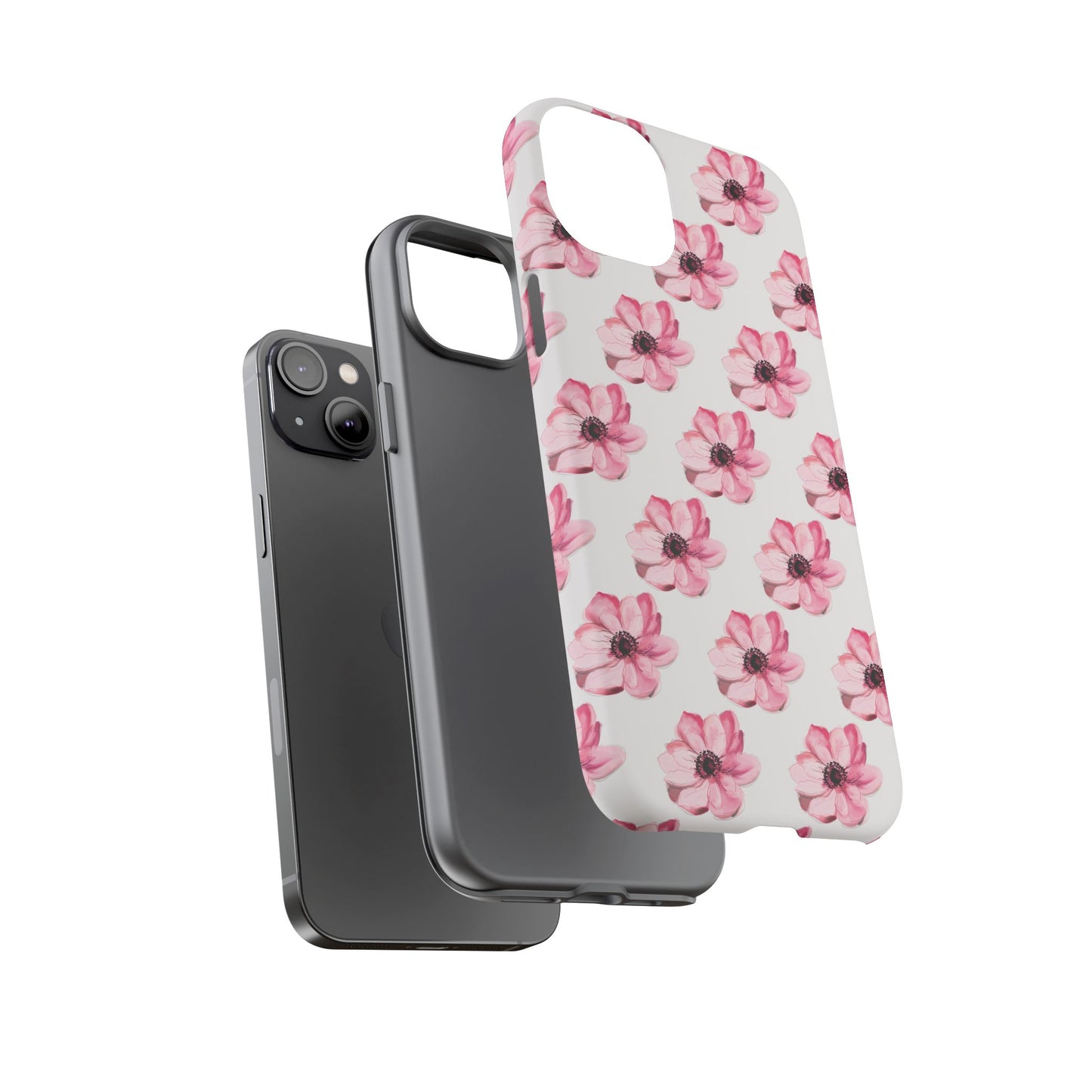 Floral Tough Phone Case - Stylish Protection with Pink Flowers - iPhone Samsung Galaxy Google Pixel - MahaCase