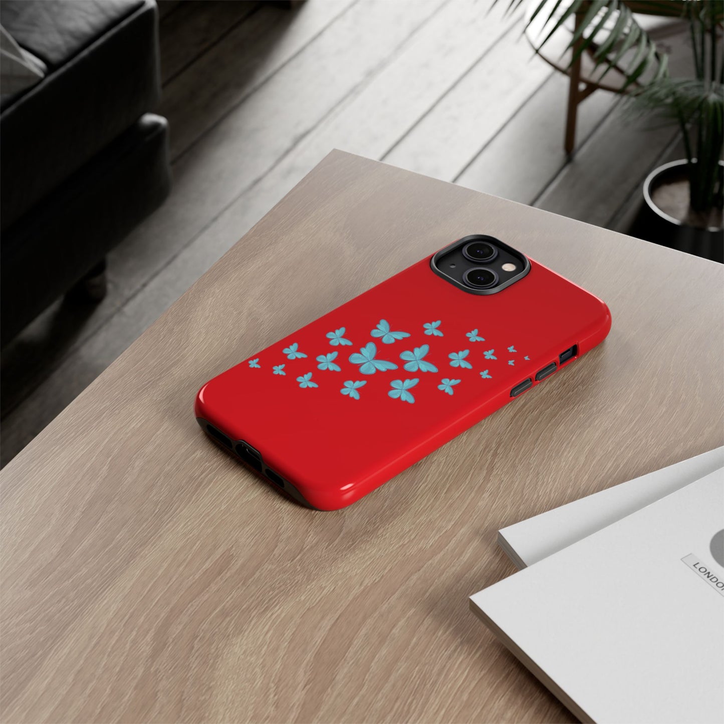 Butterflies in Red - Tough Cases iPhone Samsung Google Pixel - MahaCase