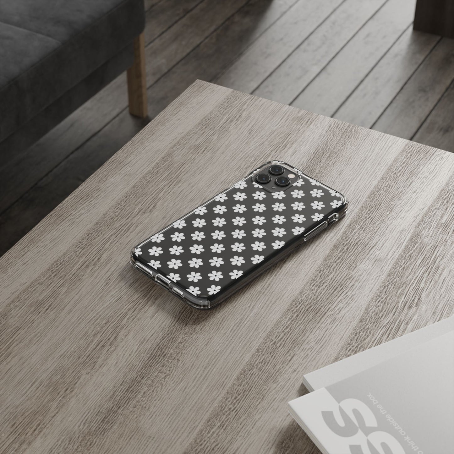 White Floral #222 Clear Cases - MahaCase