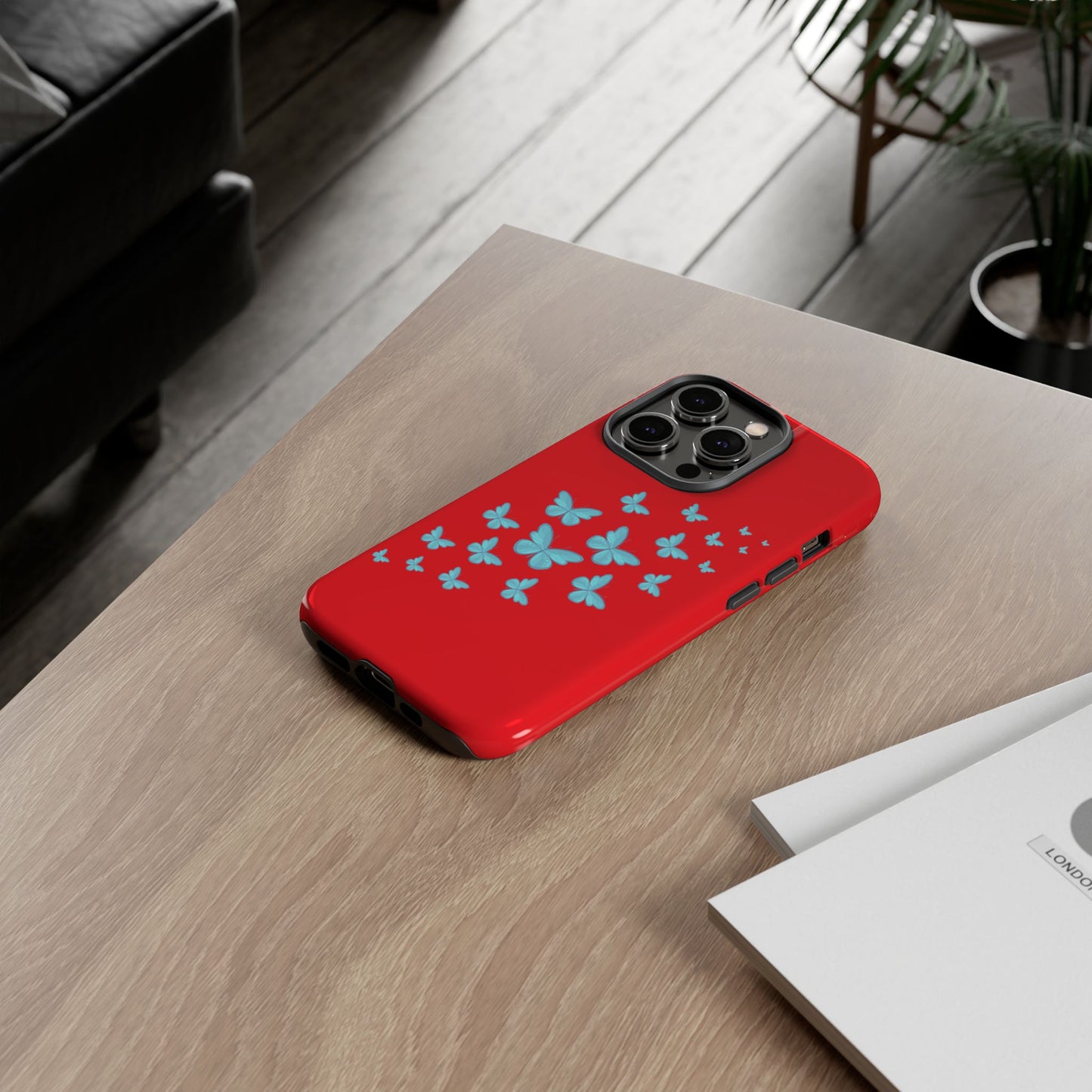 Butterflies in Red - Tough Cases iPhone Samsung Google Pixel - MahaCase
