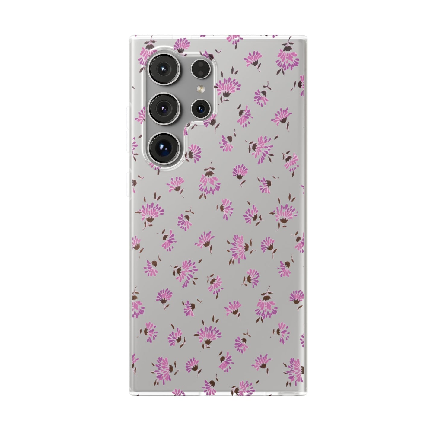 Floral Flexible Phone Case - Flower Pattern, Cute Gift for Her, Stylish Accessory, Spring Vibe, Lightweight Protective Cover- iPhone, Samsung, Gift Packaging - MahaCase