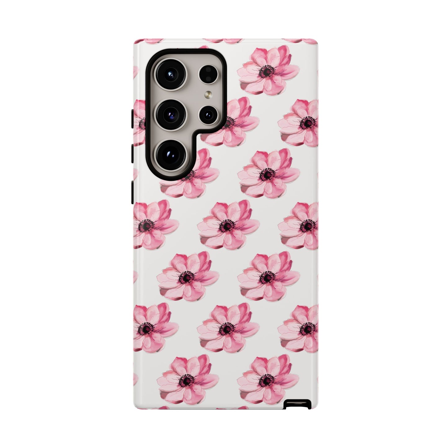 Floral Tough Phone Case - Stylish Protection with Pink Flowers - iPhone Samsung Galaxy Google Pixel - MahaCase