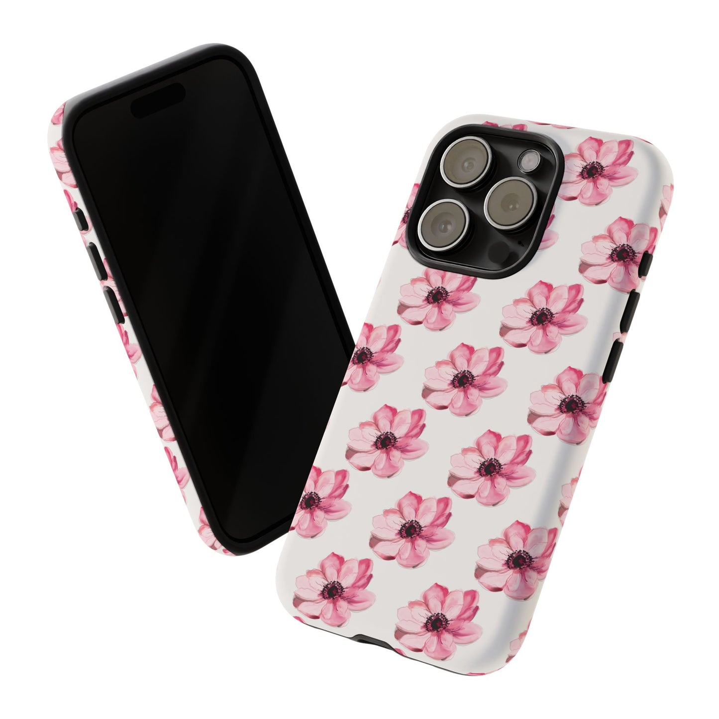 Floral Tough Phone Case - Stylish Protection with Pink Flowers - iPhone Samsung Galaxy Google Pixel - MahaCase