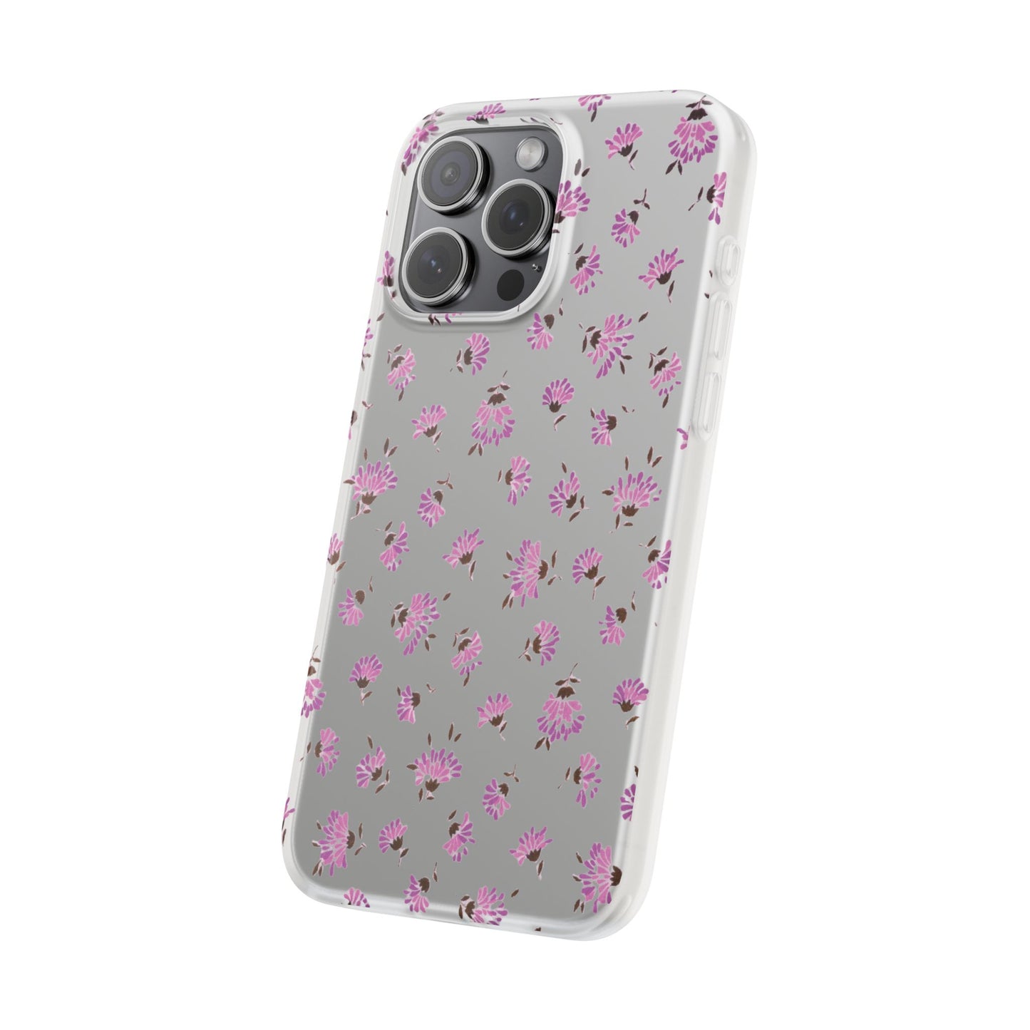 Floral Flexible Phone Case - Flower Pattern, Cute Gift for Her, Stylish Accessory, Spring Vibe, Lightweight Protective Cover- iPhone, Samsung, Gift Packaging - MahaCase