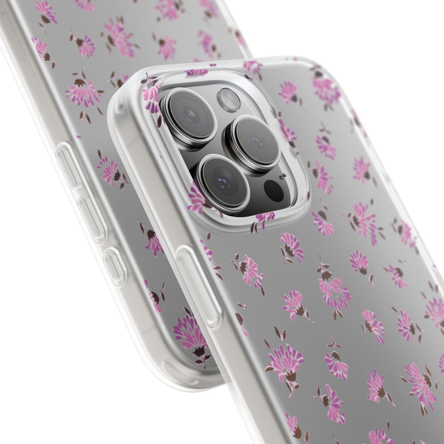 Floral Flexible Phone Case - Flower Pattern, Cute Gift for Her, Stylish Accessory, Spring Vibe, Lightweight Protective Cover- iPhone, Samsung, Gift Packaging - MahaCase