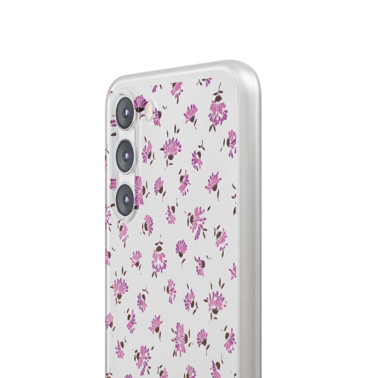 Floral Flexible Phone Case - Flower Pattern, Cute Gift for Her, Stylish Accessory, Spring Vibe, Lightweight Protective Cover- iPhone, Samsung, Gift Packaging - MahaCase