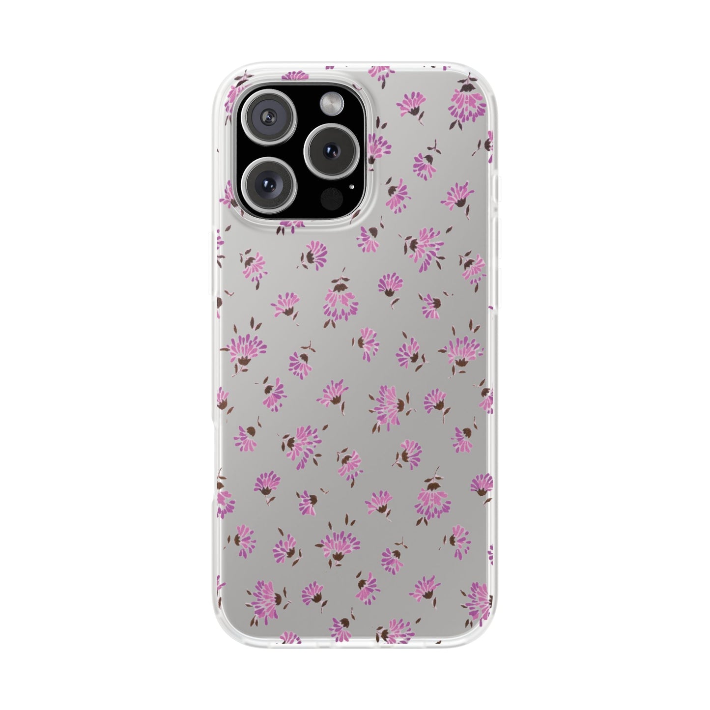 Floral Flexible Phone Case - Flower Pattern, Cute Gift for Her, Stylish Accessory, Spring Vibe, Lightweight Protective Cover- iPhone, Samsung, Gift Packaging - MahaCase