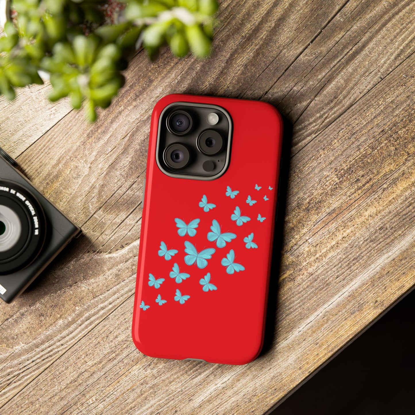 Butterflies in Red - Tough Cases iPhone Samsung Google Pixel - MahaCase