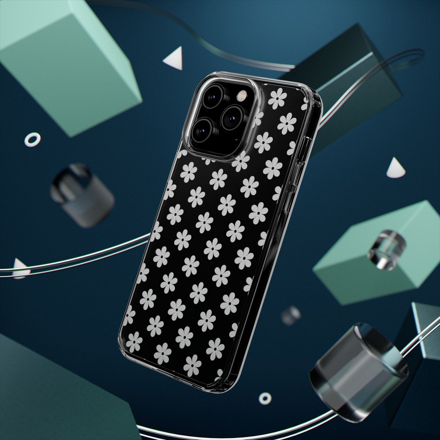 White Floral #222 Clear Cases - MahaCase