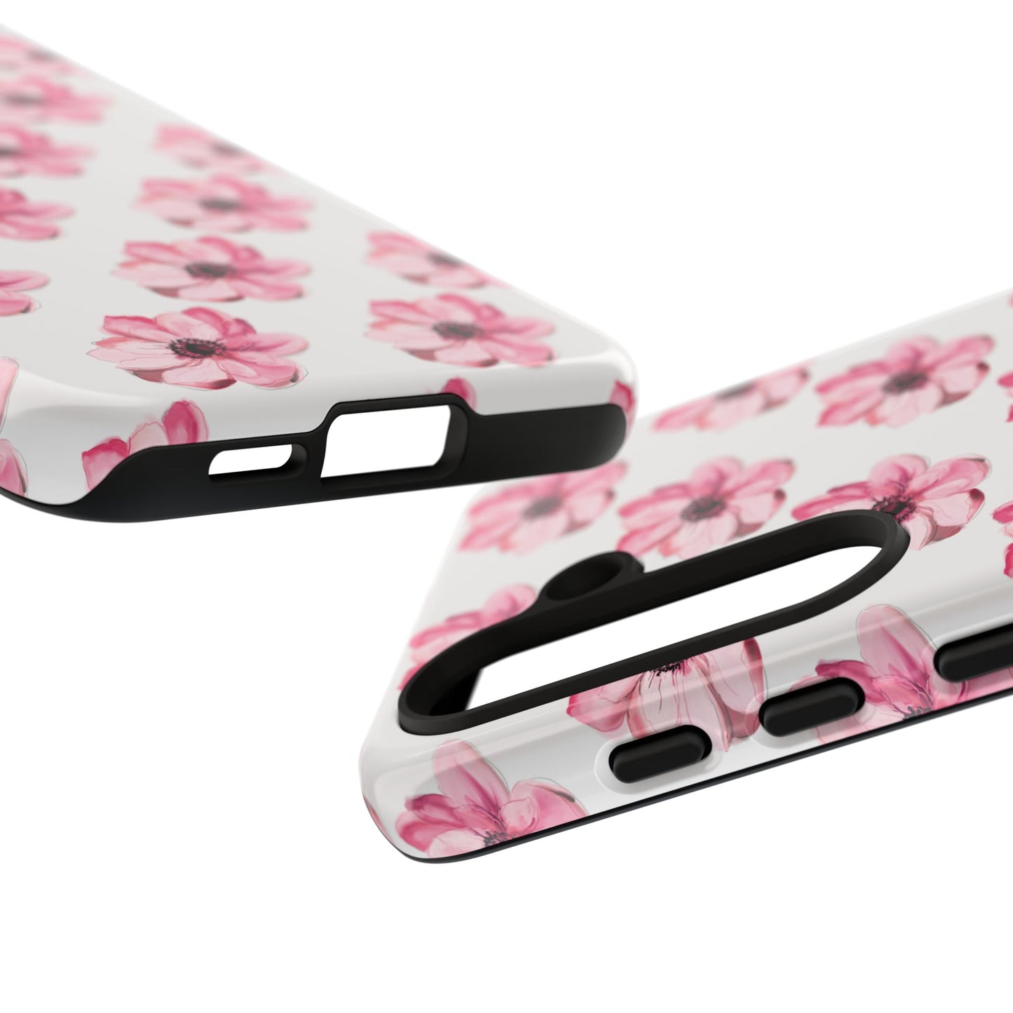 Floral Tough Phone Case - Stylish Protection with Pink Flowers - iPhone Samsung Galaxy Google Pixel - MahaCase
