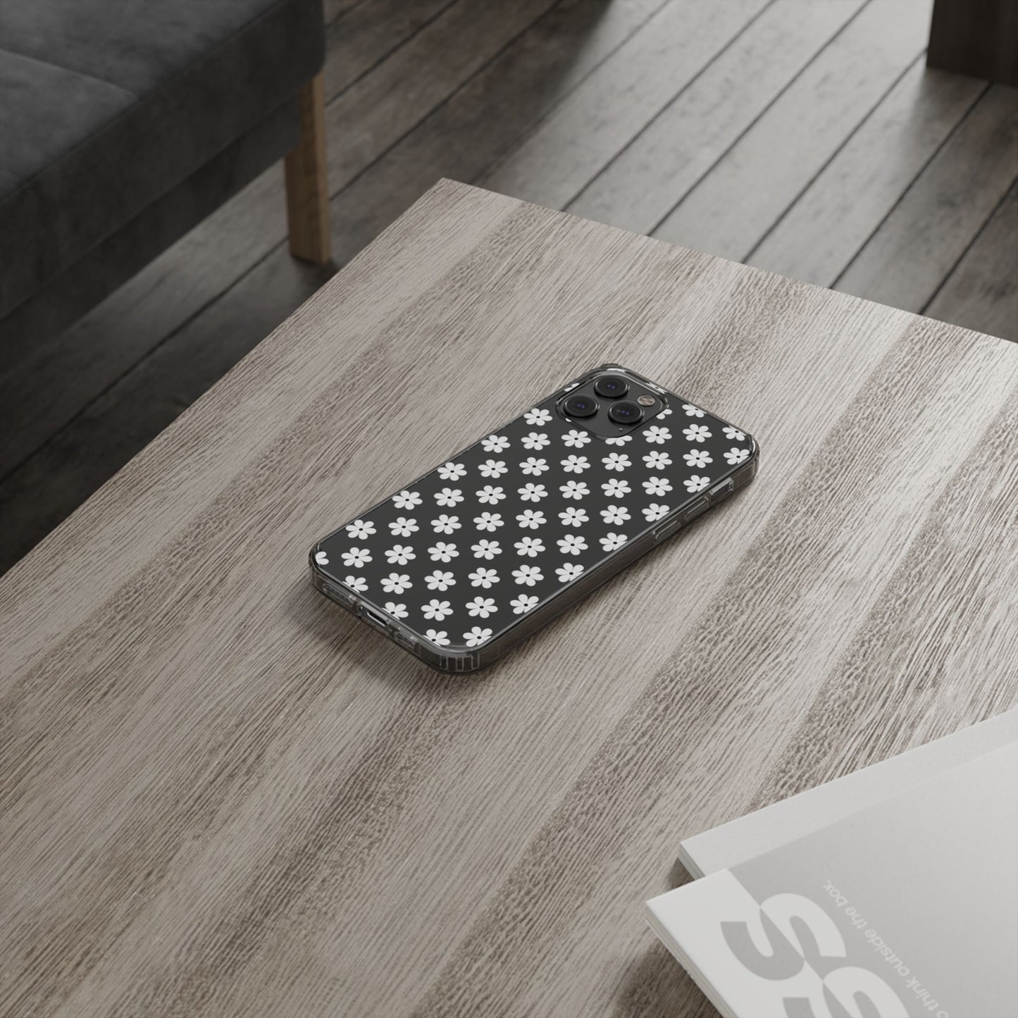 White Floral #222 Clear Cases - MahaCase