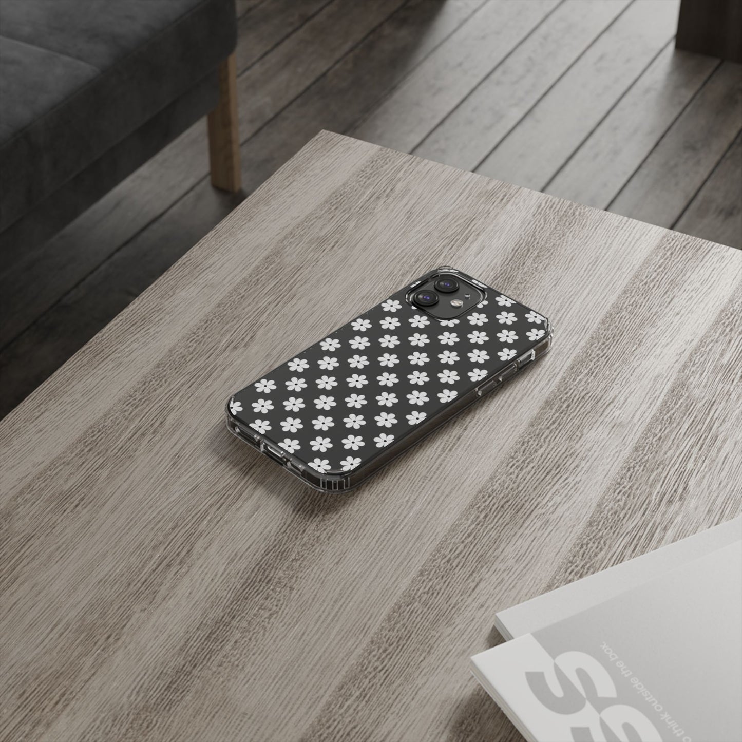 White Floral #222 Clear Cases - MahaCase