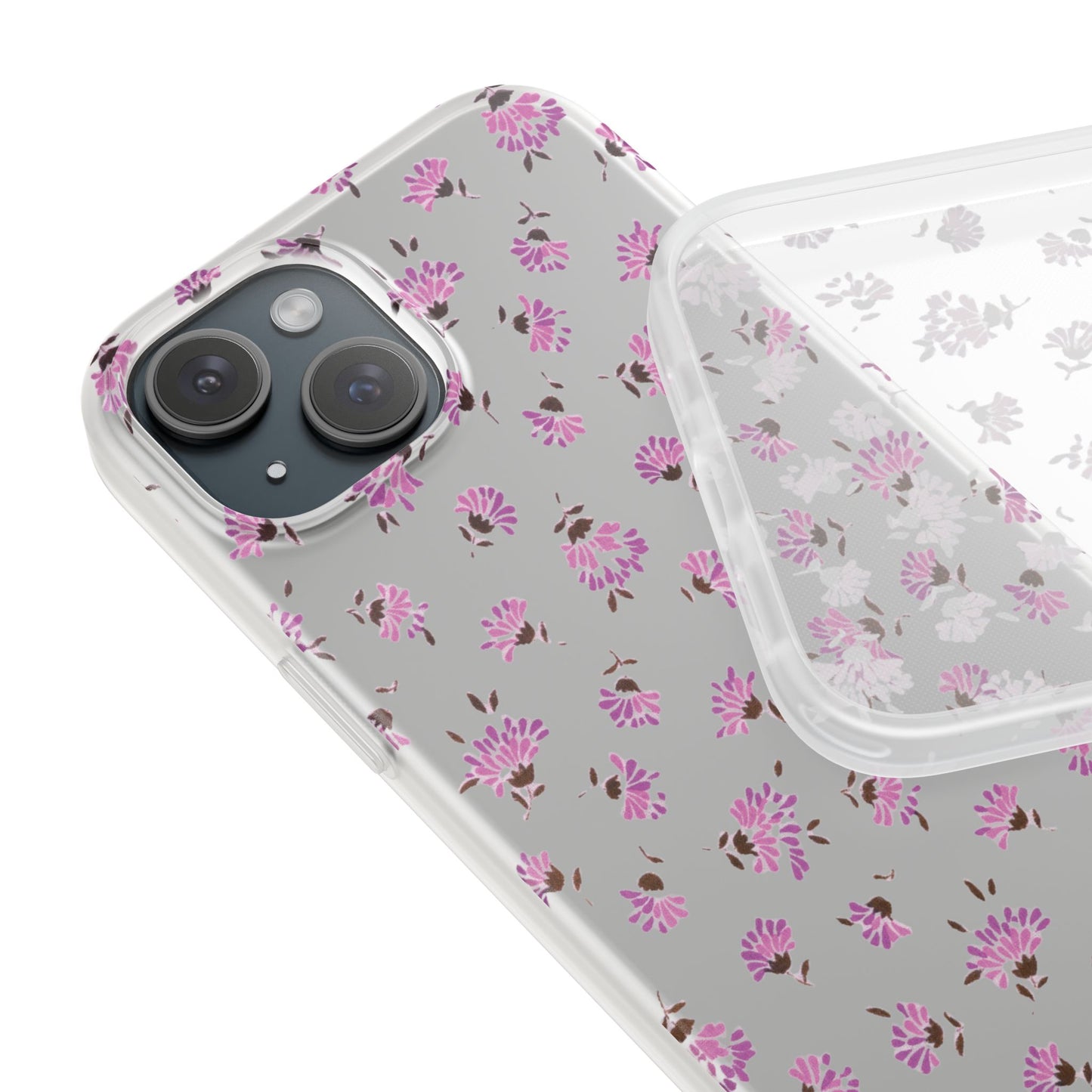Floral Flexible Phone Case - Flower Pattern, Cute Gift for Her, Stylish Accessory, Spring Vibe, Lightweight Protective Cover- iPhone, Samsung, Gift Packaging - MahaCase