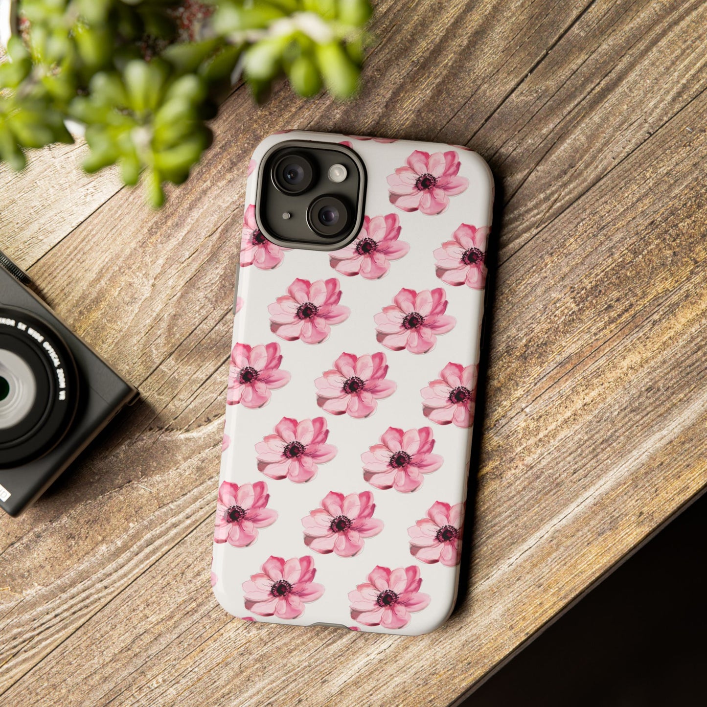 Floral Tough Phone Case - Stylish Protection with Pink Flowers - iPhone Samsung Galaxy Google Pixel - MahaCase
