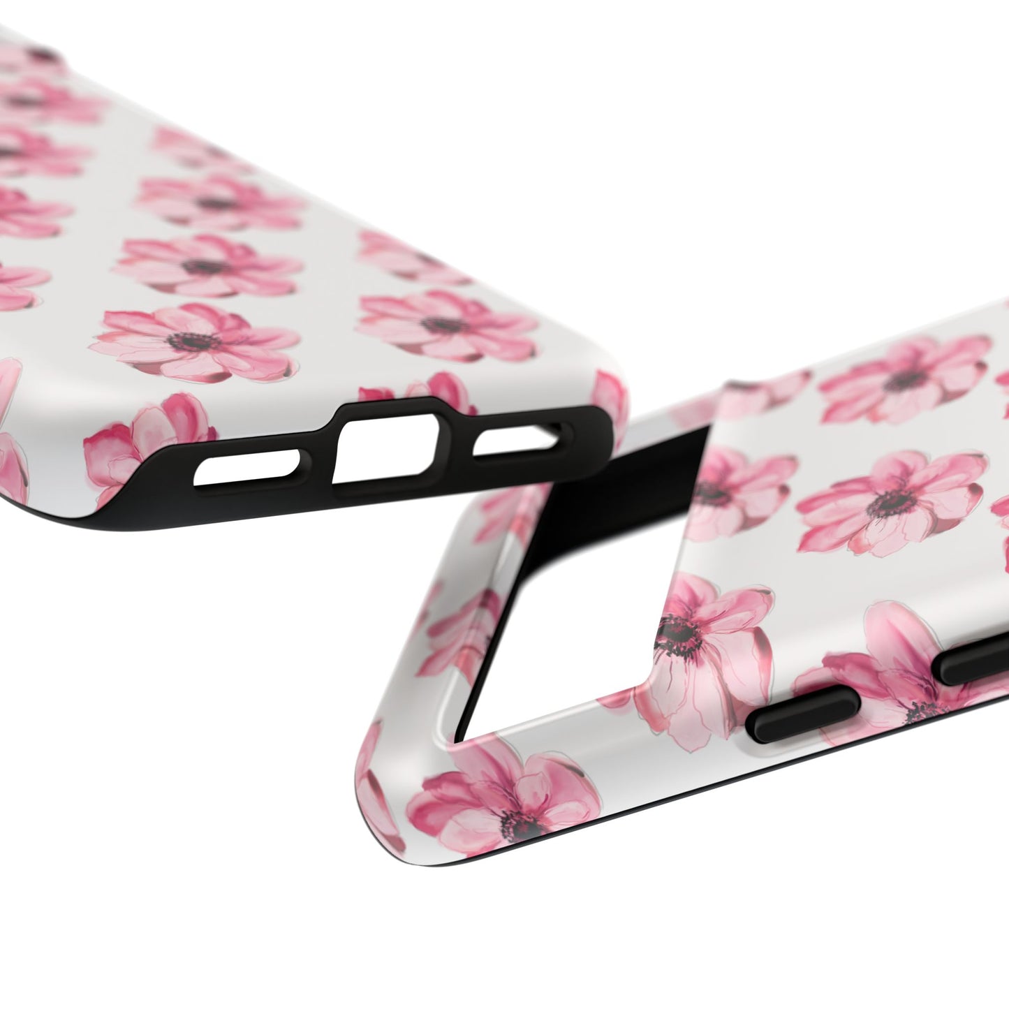 Floral Tough Phone Case - Stylish Protection with Pink Flowers - iPhone Samsung Galaxy Google Pixel - MahaCase