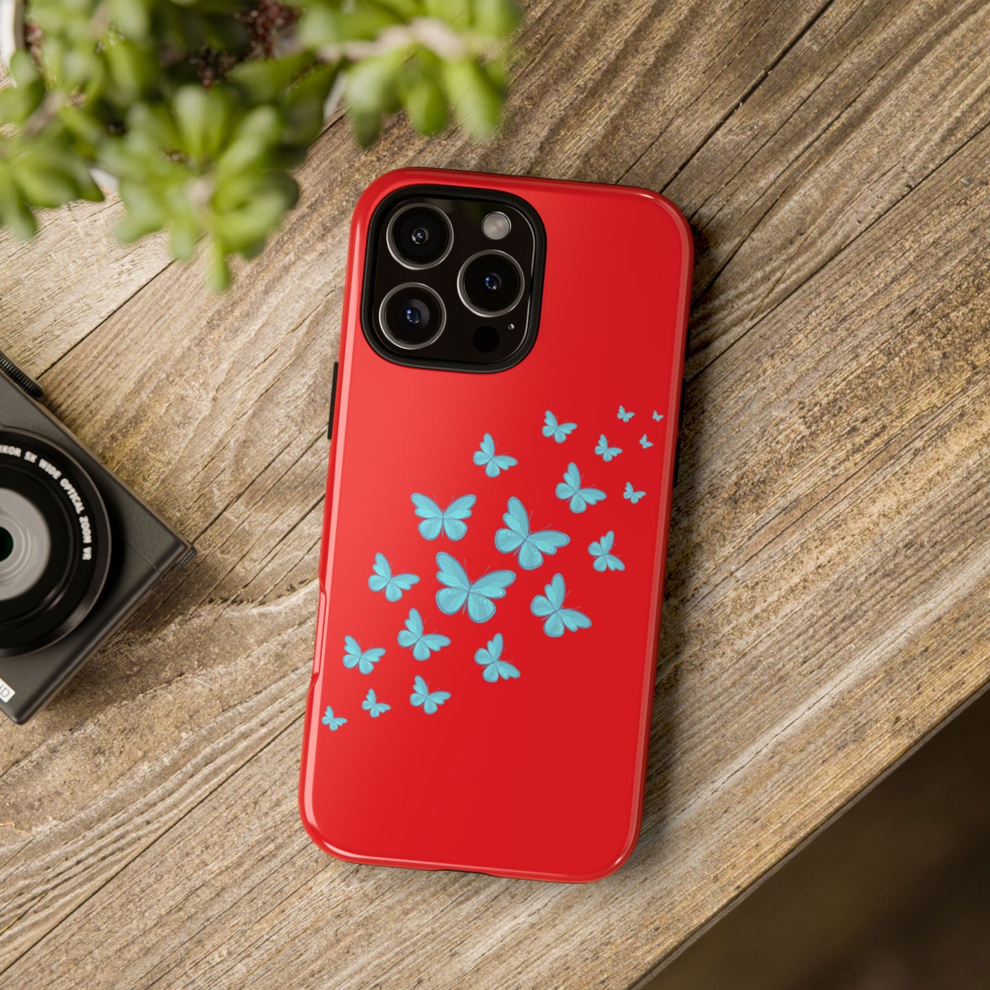 Butterflies in Red - Tough Cases iPhone Samsung Google Pixel - MahaCase