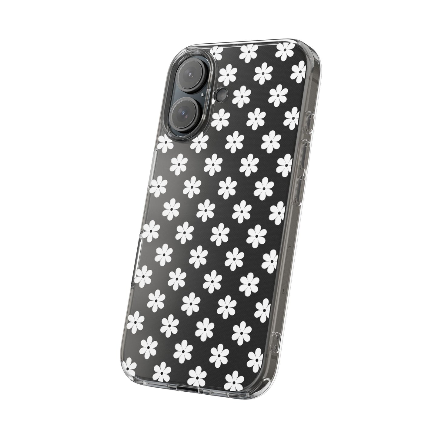 White Floral #222 Clear Cases - MahaCase