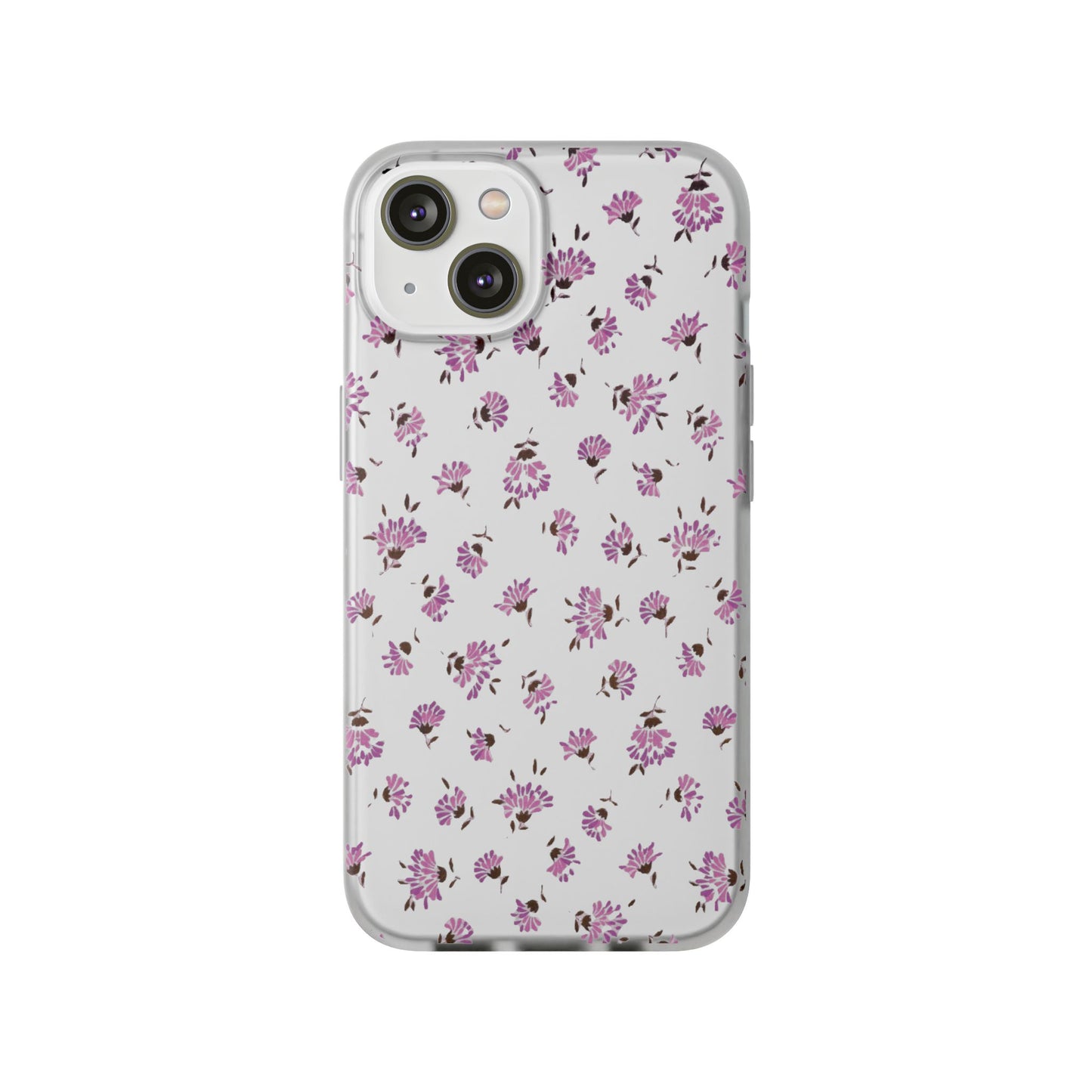 Floral Flexible Phone Case - Flower Pattern, Cute Gift for Her, Stylish Accessory, Spring Vibe, Lightweight Protective Cover- iPhone, Samsung, Gift Packaging - MahaCase