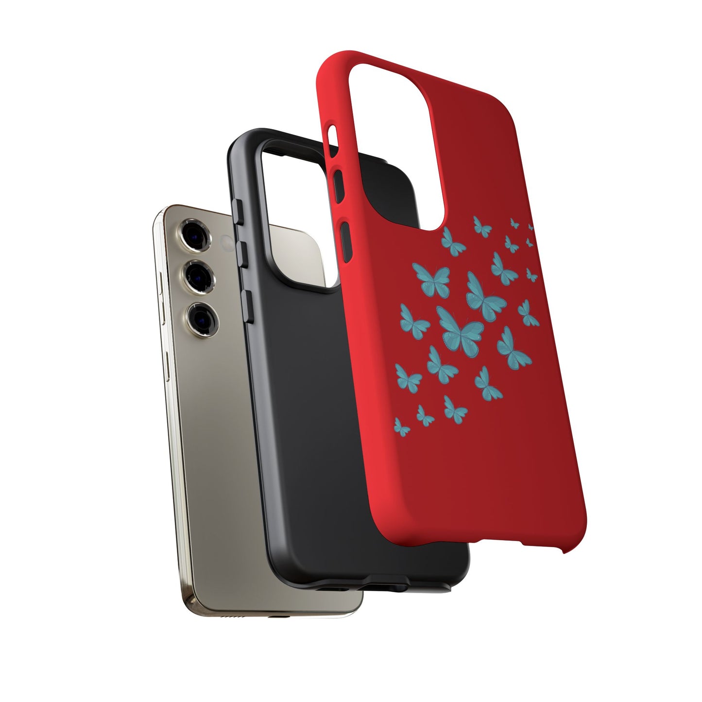 Butterflies in Red - Tough Cases iPhone Samsung Google Pixel - MahaCase