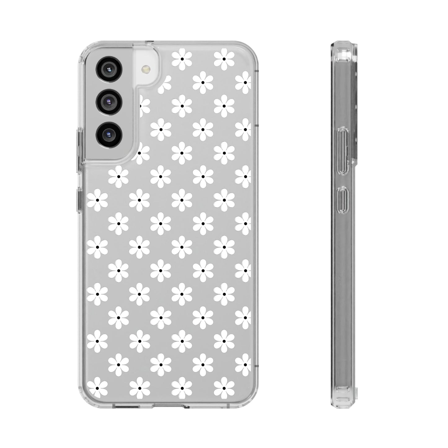 White Floral #222 Clear Cases - MahaCase