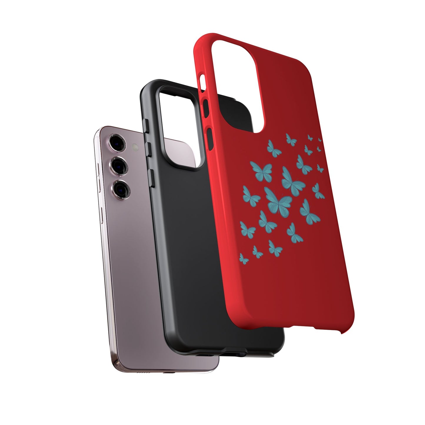 Butterflies in Red - Tough Cases iPhone Samsung Google Pixel - MahaCase