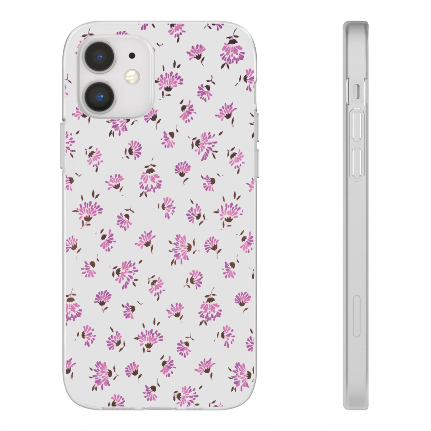 Floral Flexible Phone Case - Flower Pattern, Cute Gift for Her, Stylish Accessory, Spring Vibe, Lightweight Protective Cover- iPhone, Samsung, Gift Packaging - MahaCase