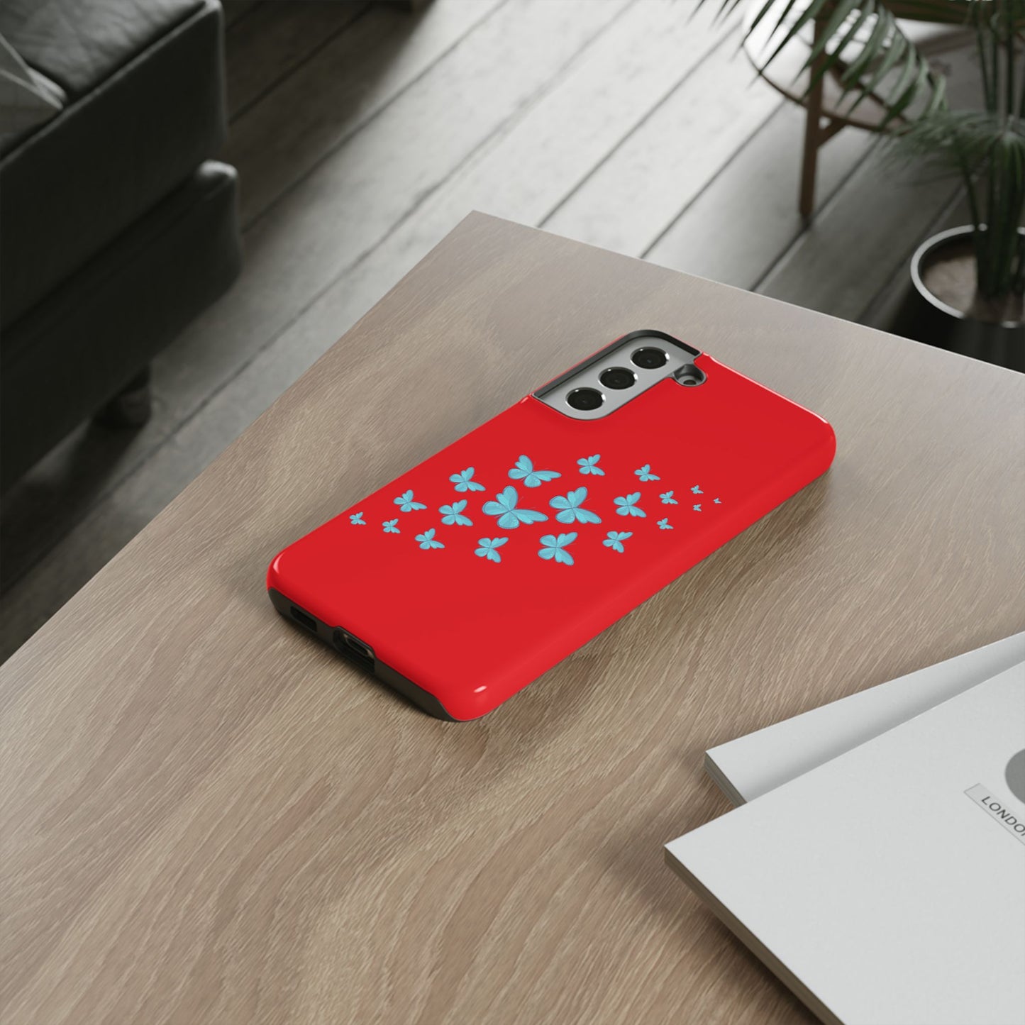 Butterflies in Red - Tough Cases iPhone Samsung Google Pixel - MahaCase
