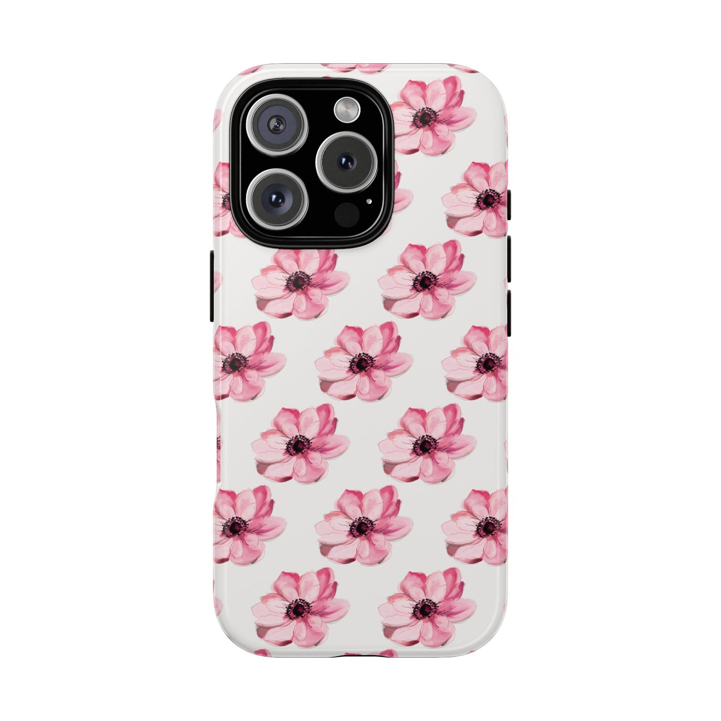 Floral Tough Phone Case - Stylish Protection with Pink Flowers - iPhone Samsung Galaxy Google Pixel - MahaCase