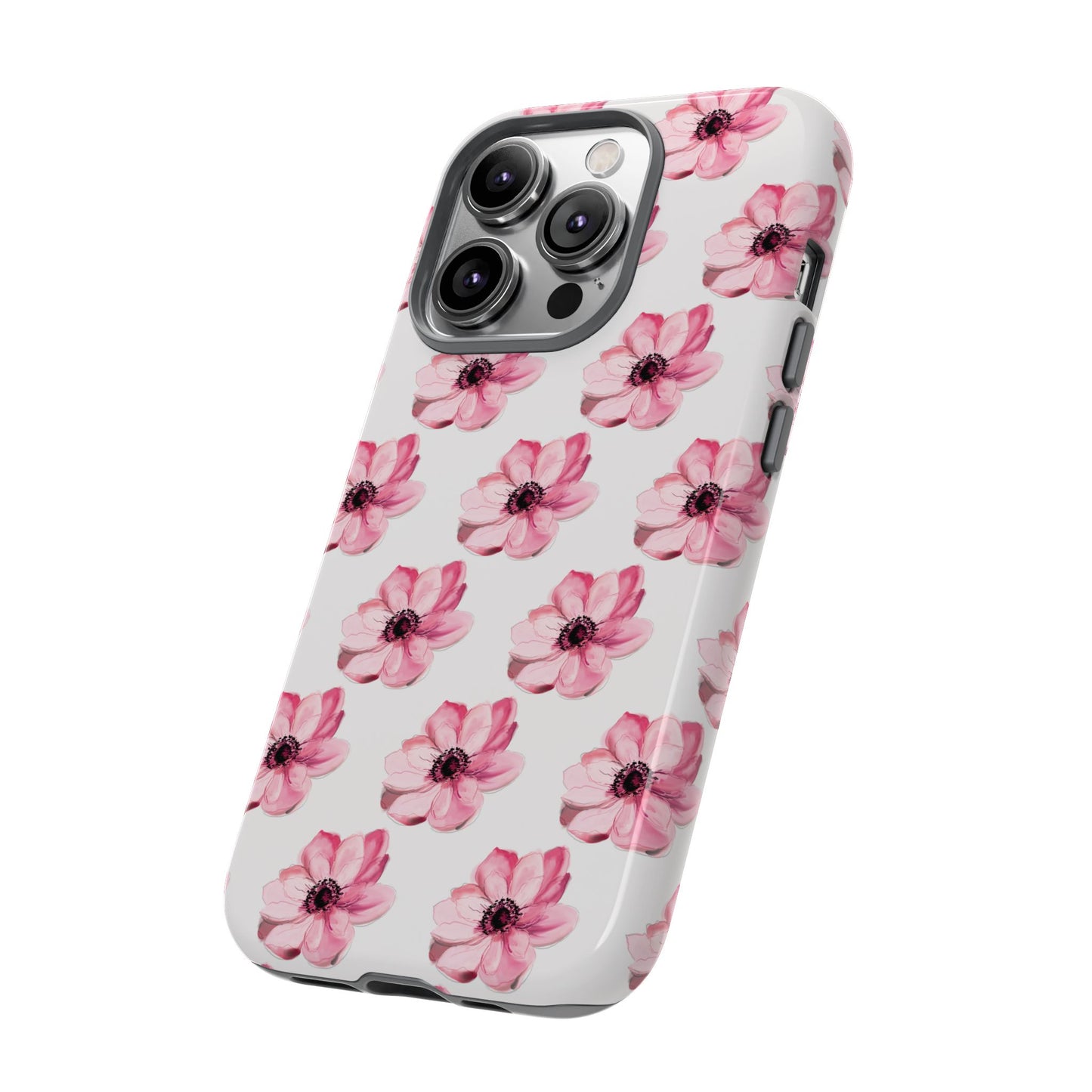 Floral Tough Phone Case - Stylish Protection with Pink Flowers - iPhone Samsung Galaxy Google Pixel - MahaCase