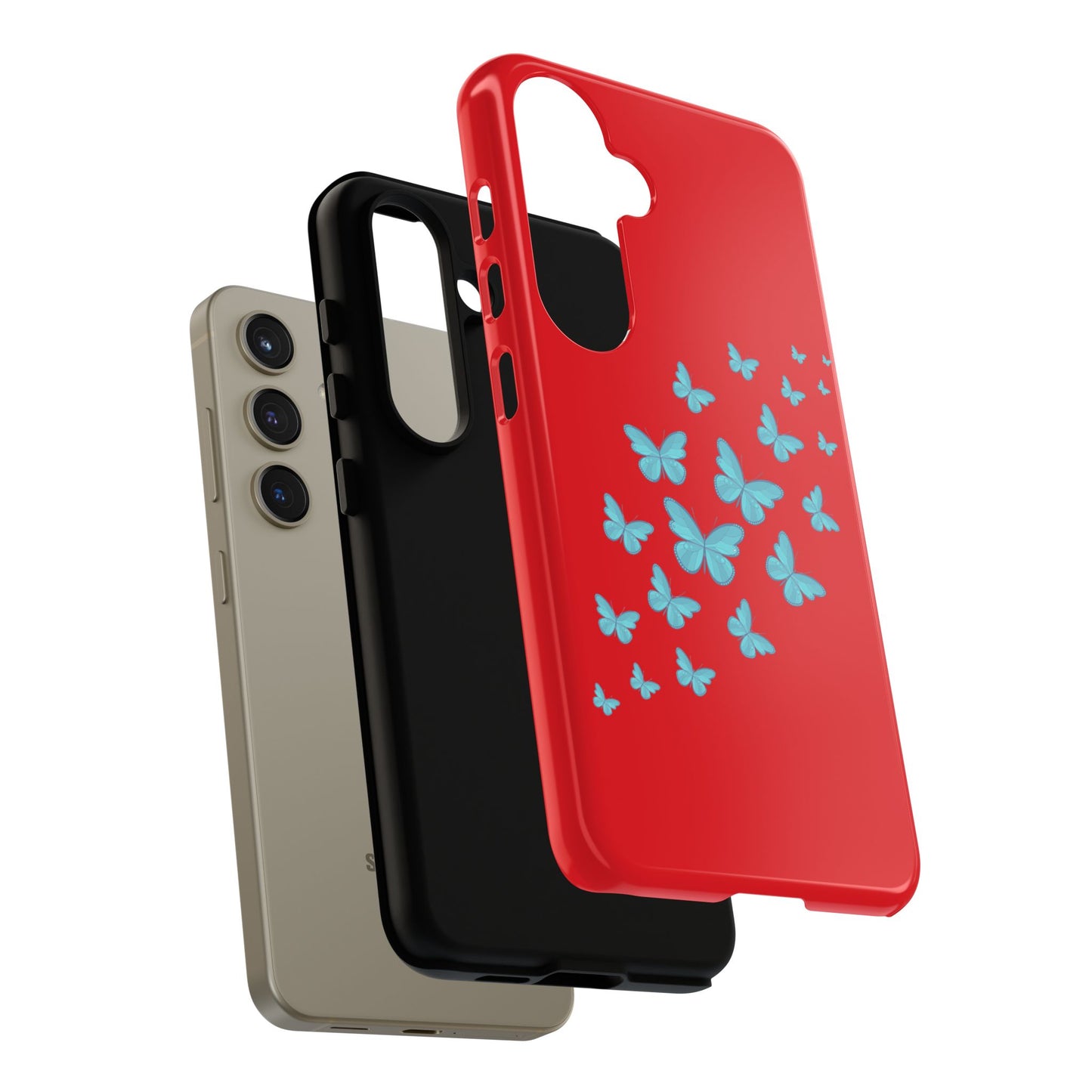 Butterflies in Red - Tough Cases iPhone Samsung Google Pixel - MahaCase